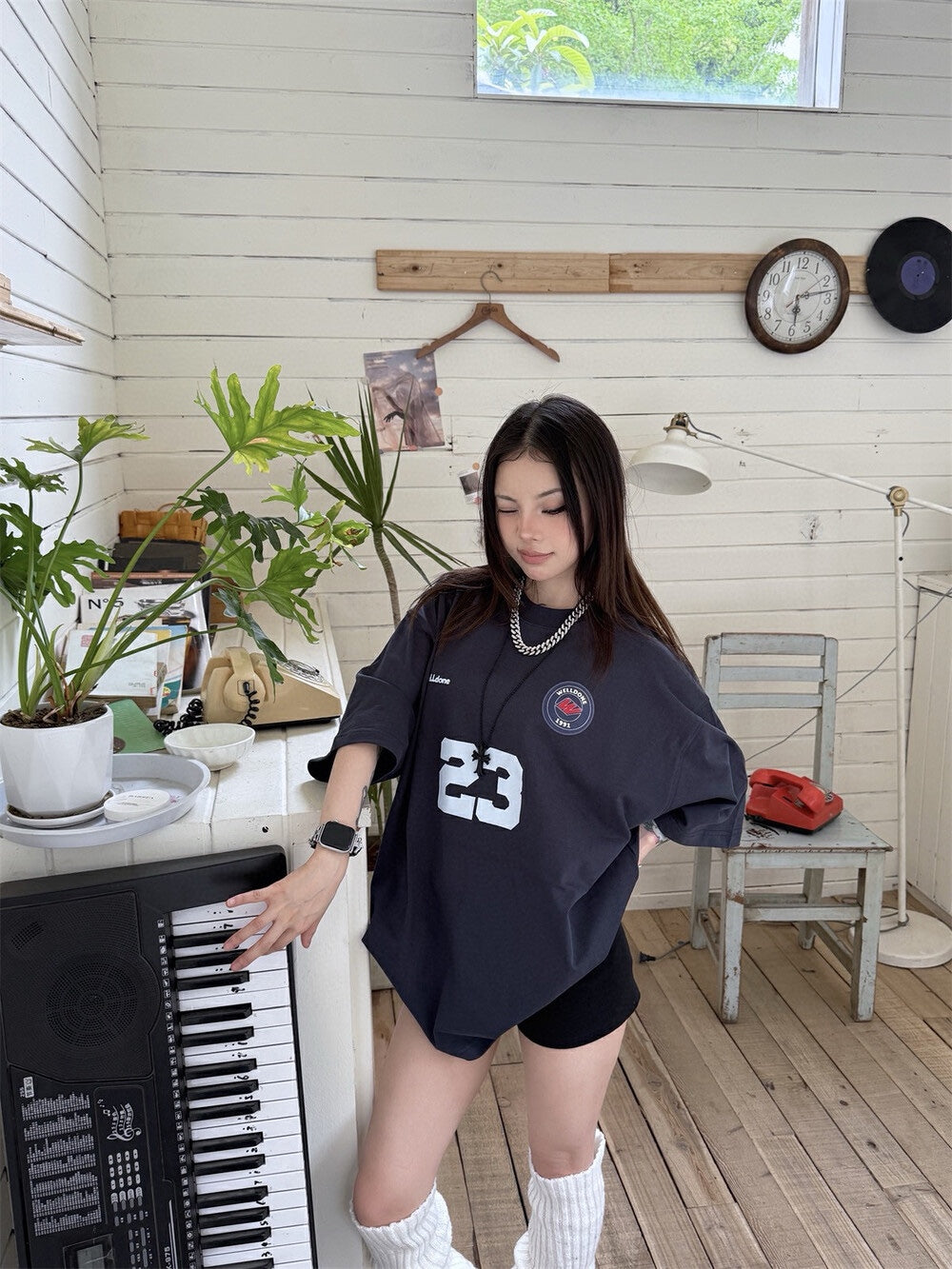 【现货】W6066字母美式宽松Over Tee