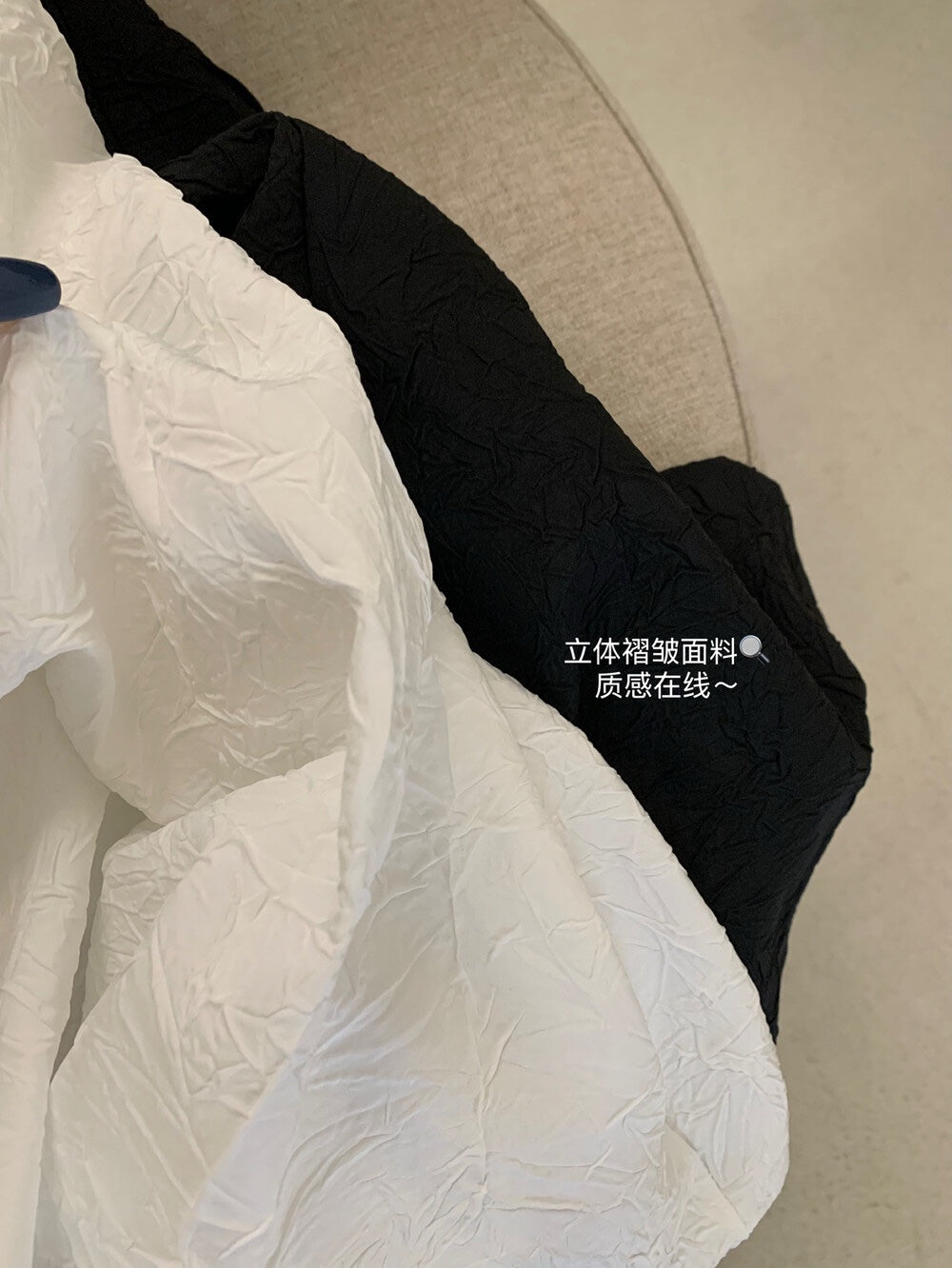 【现货】W5565 立体皱褶吊带上衣
