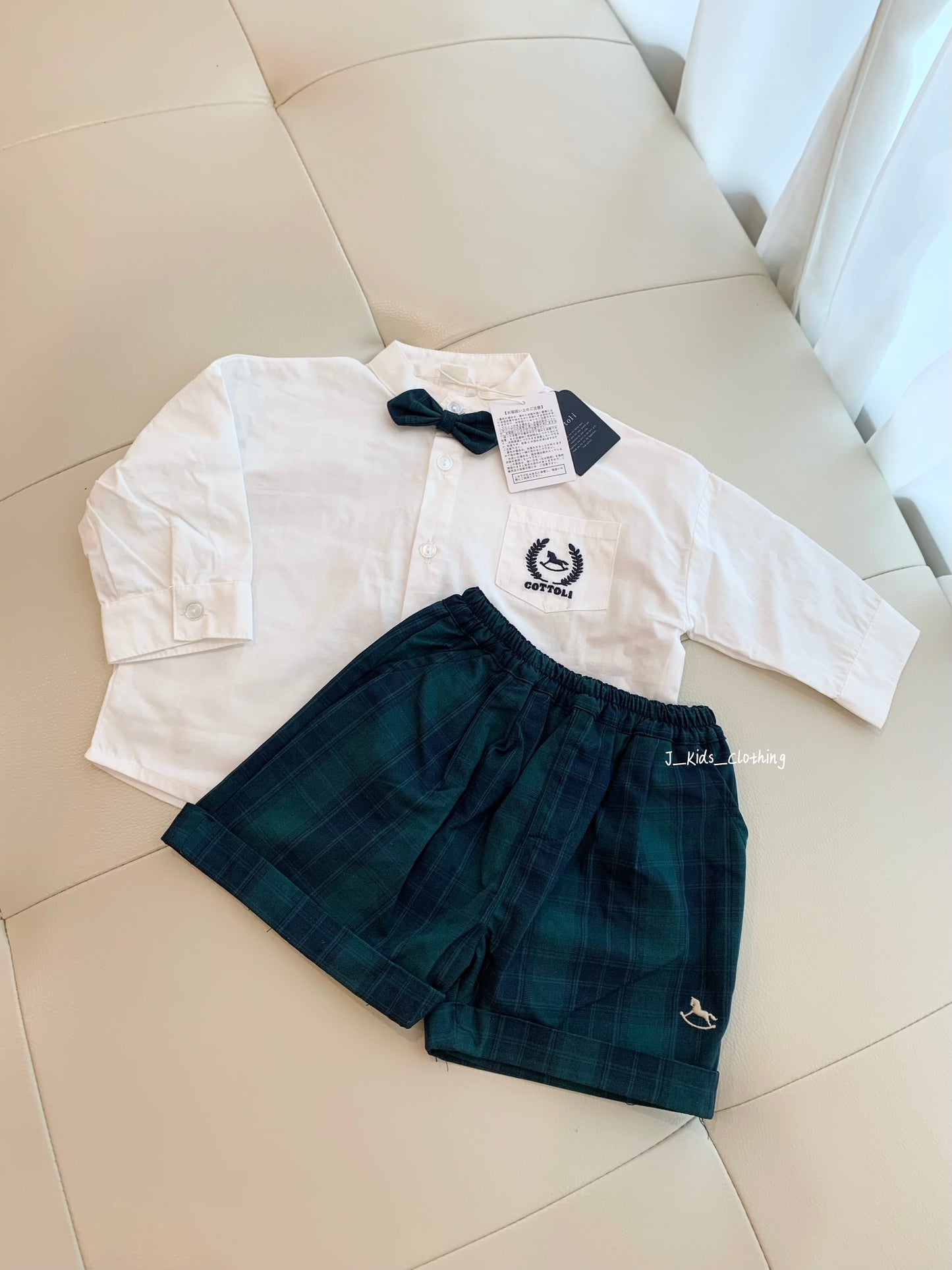J380 小木马格子学院风兄妹装