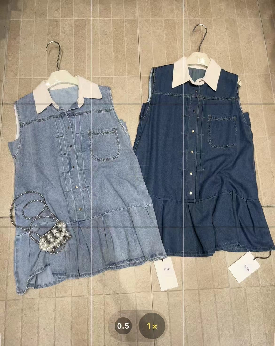 【新品】9753 牛仔翻领宽松连衣裙