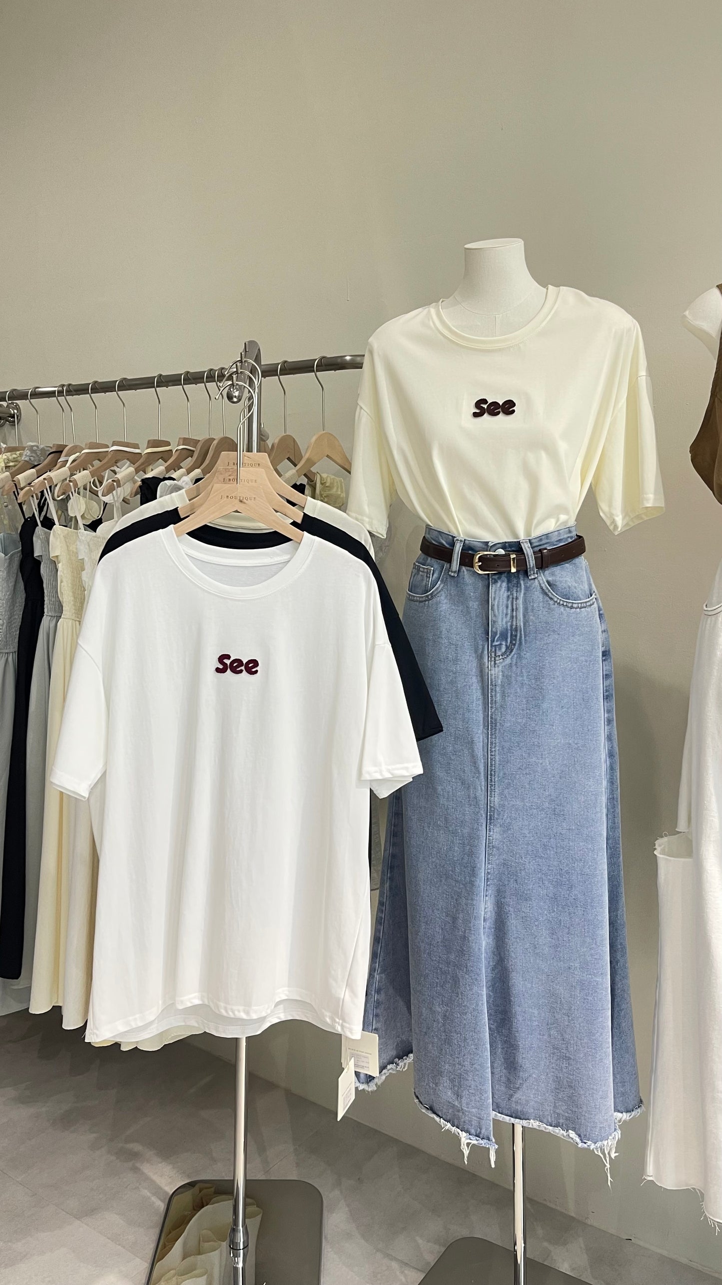 【现货】2295 字母短袖宽松Tee(男女可穿)