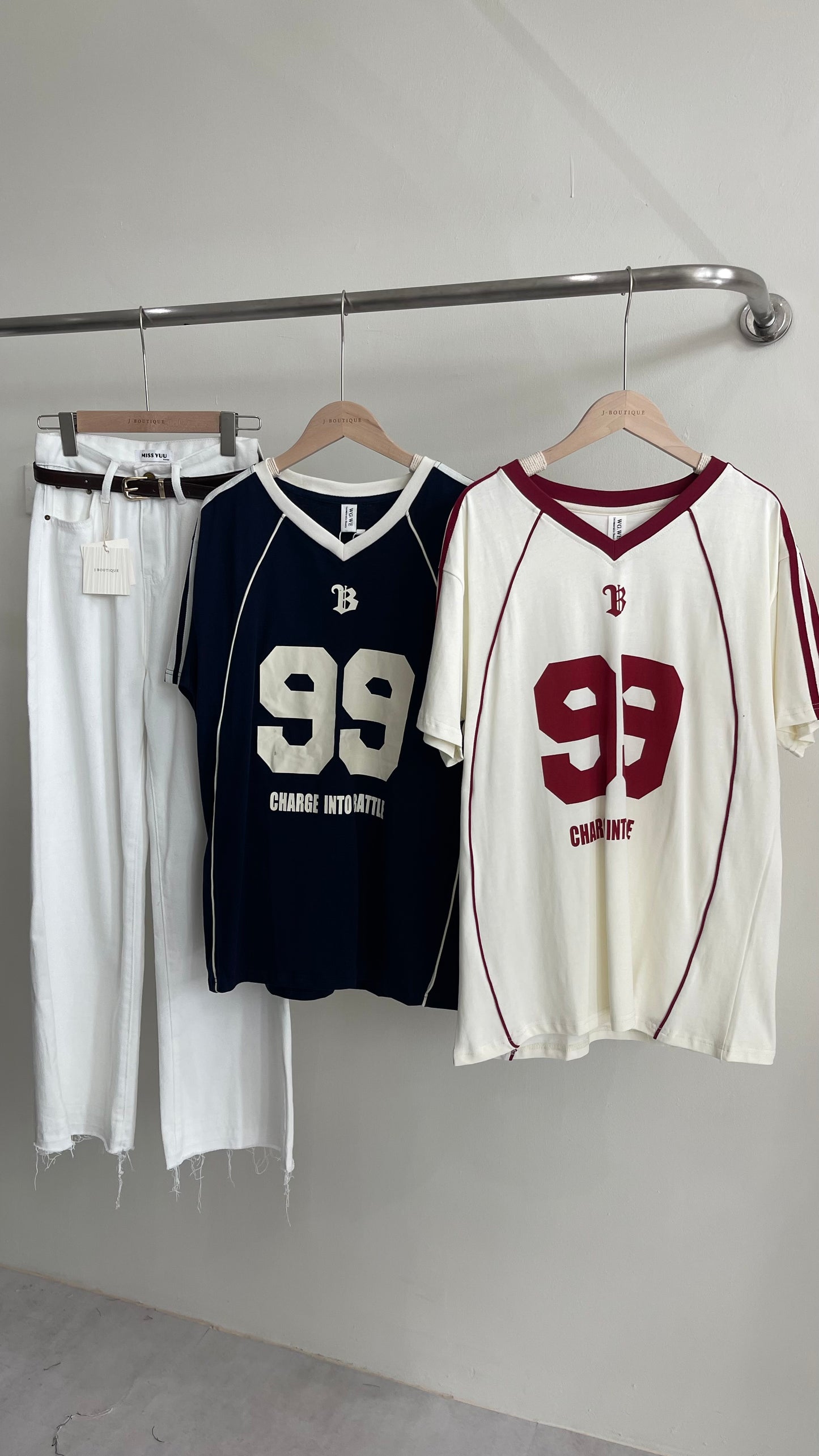 【新品】6197 美式宽松字母球衣 te e