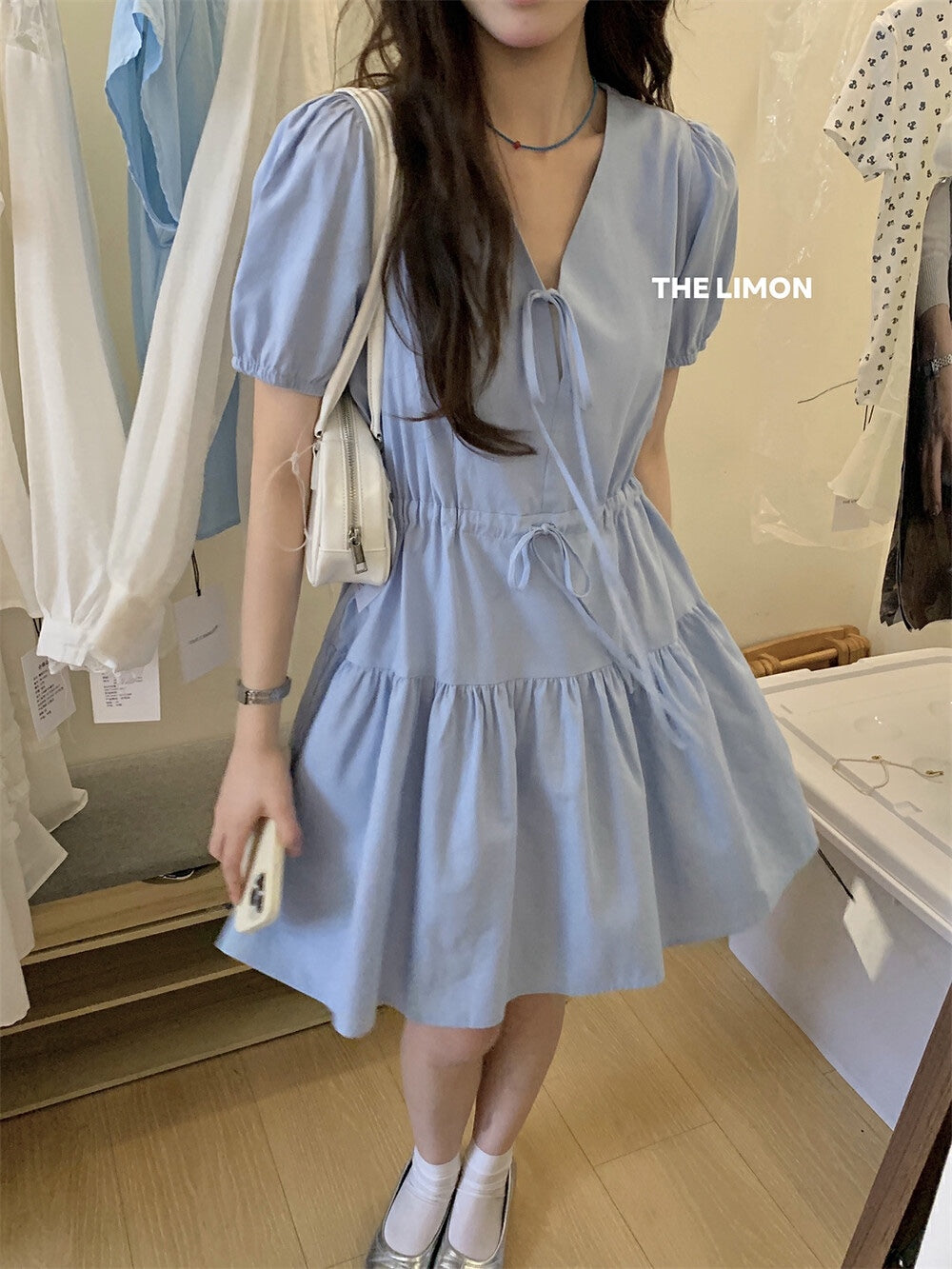 【新品】8362 甜美宽松短袖连衣裙