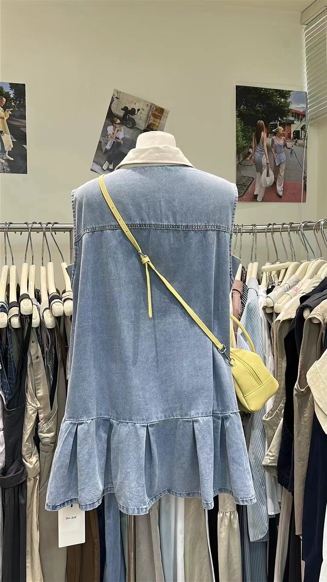 【新品】9753 牛仔翻领宽松连衣裙