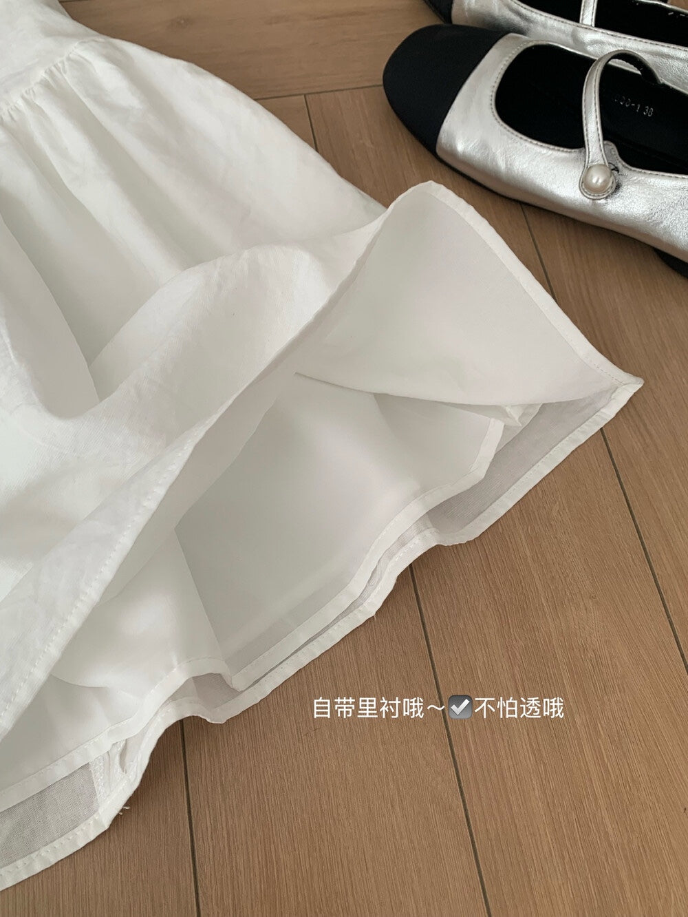 【新品】W6454 气质减龄 洋气白色连衣裙+披肩