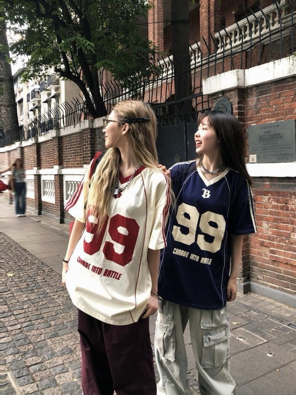 【新品】6197 美式宽松字母球衣 te e