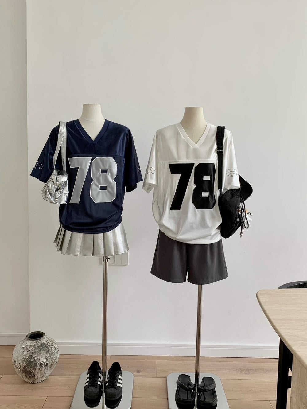 【新品】W6187 美式宽松数字球衣