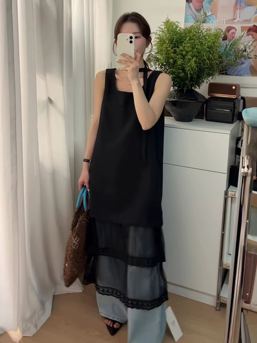 【新品】1292 韩系气质连衣裙+飘带
