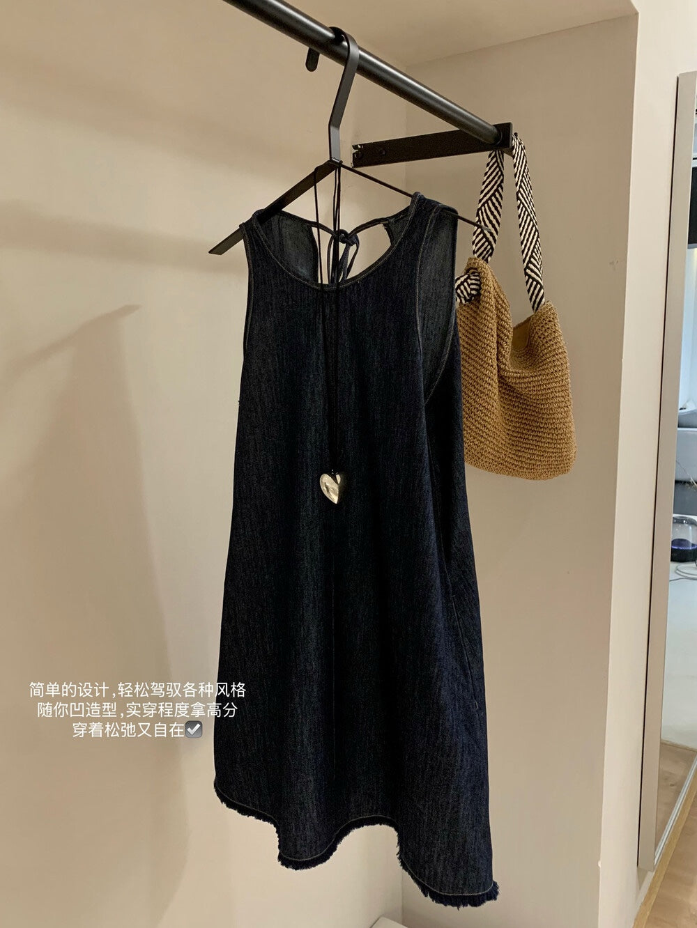 【新品】W5556 复古牛仔无袖连衣裙