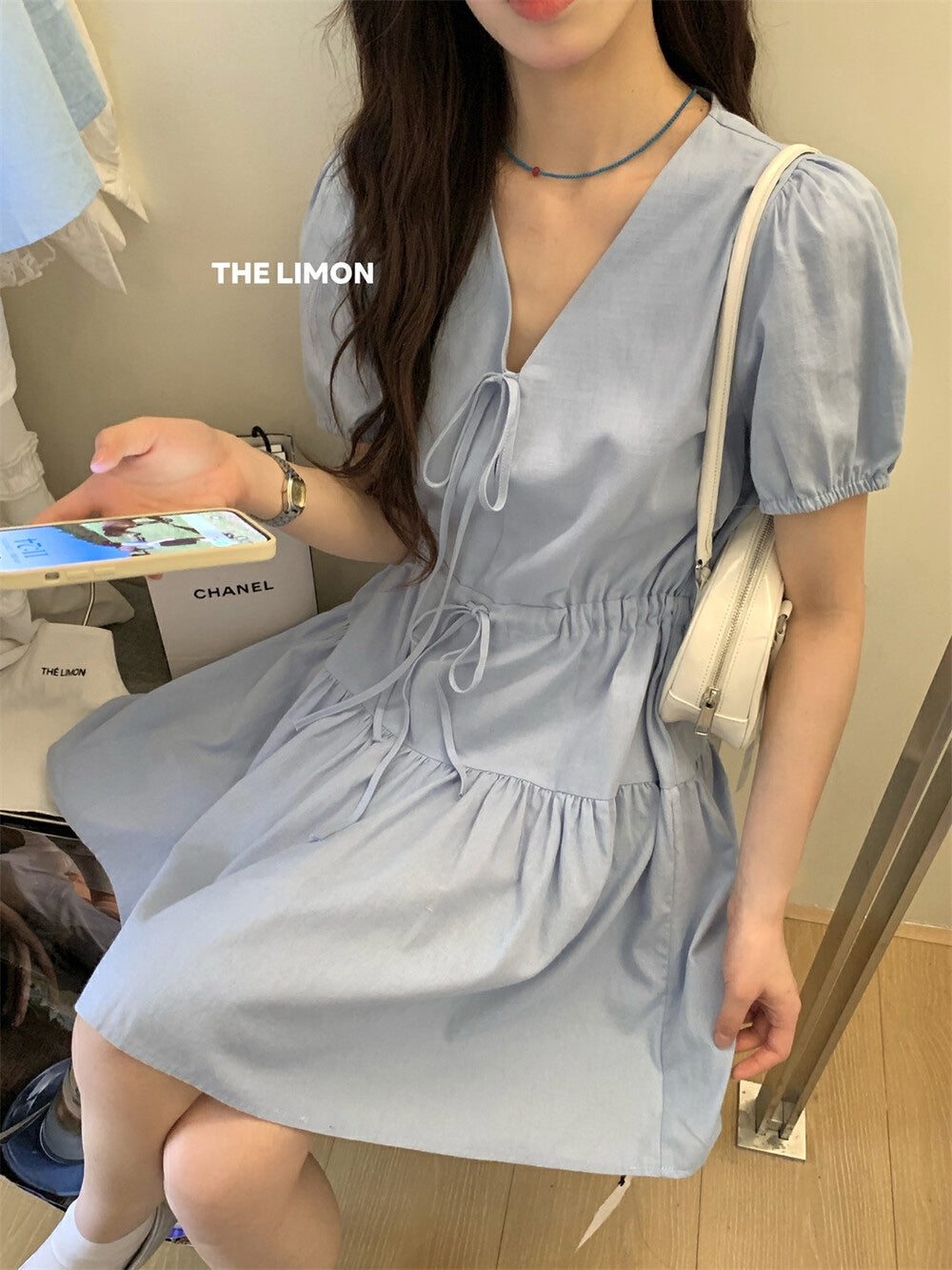 【新品】8362 甜美宽松短袖连衣裙