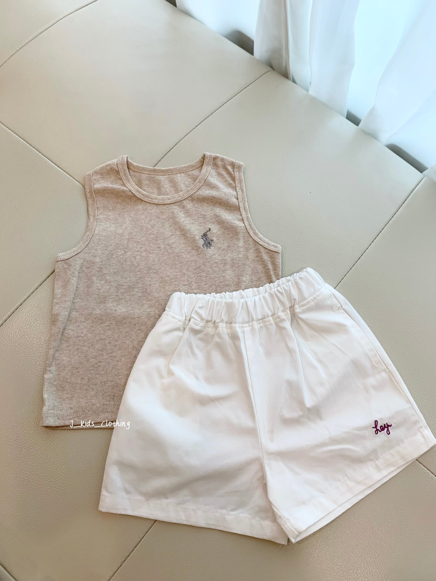 J373 莫兰迪色拉夫刺绣背心上衣