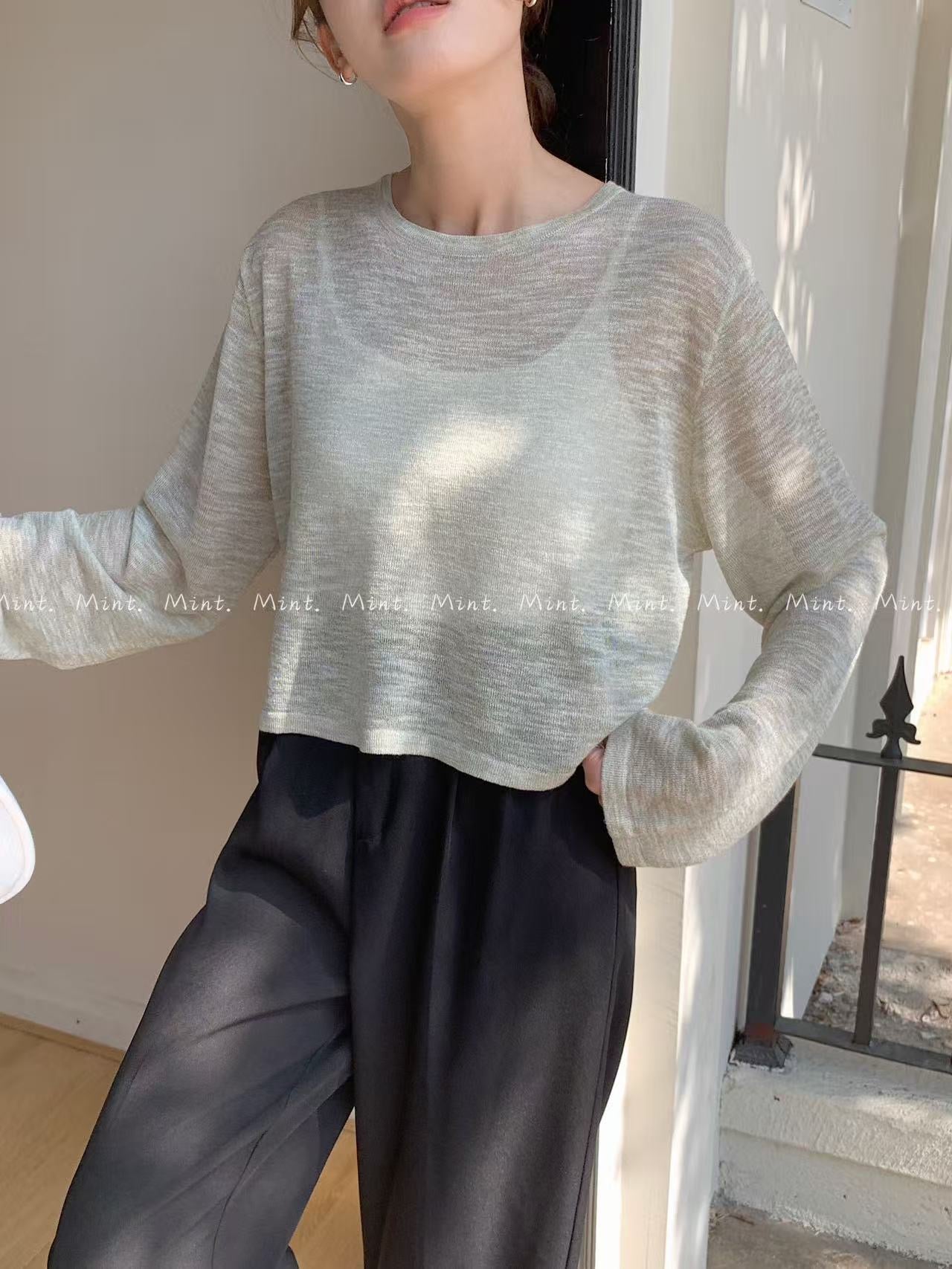 【新品】5162 韩系薄款后镂空上衣