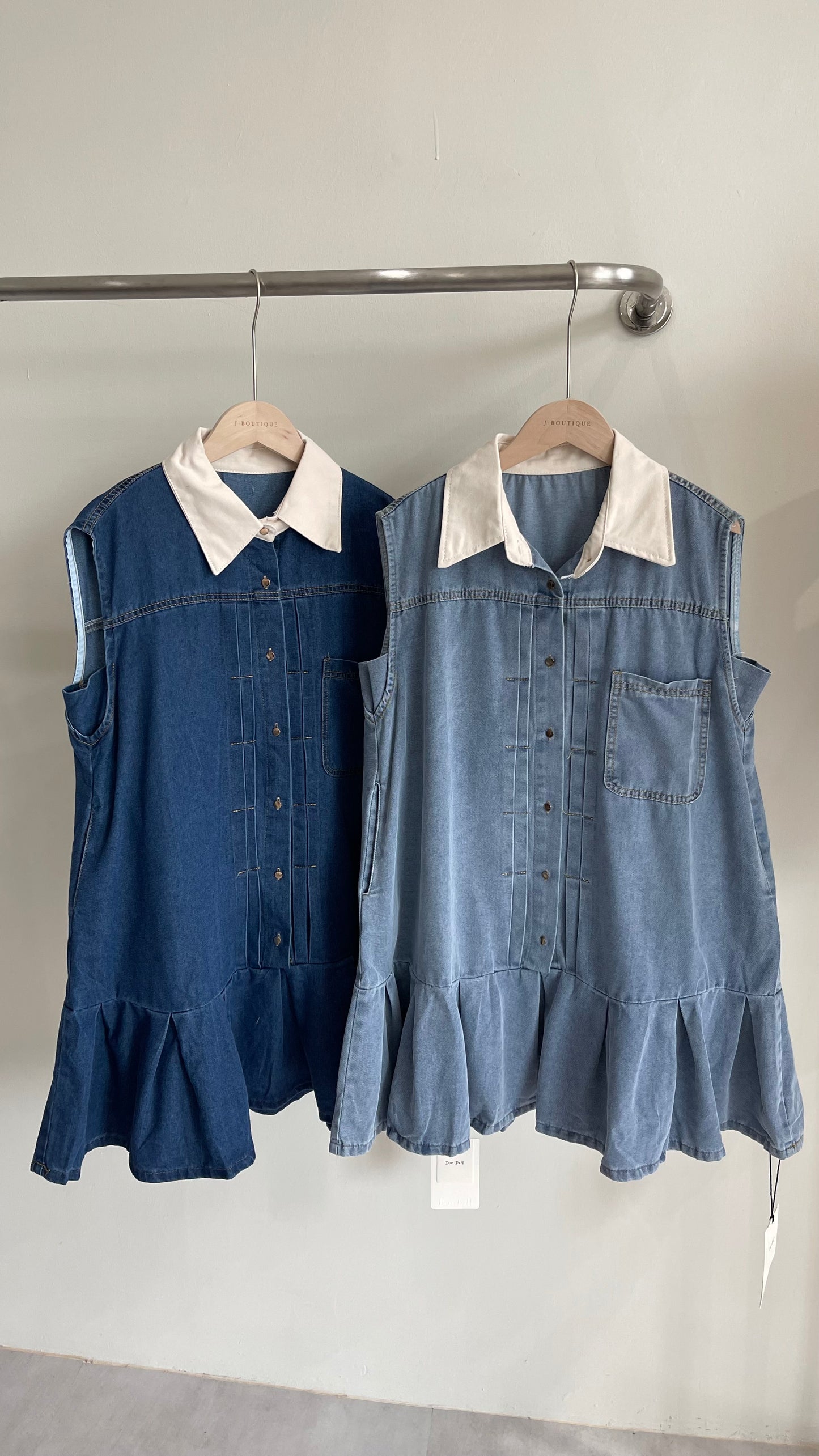 【新品】9753 牛仔翻领宽松连衣裙
