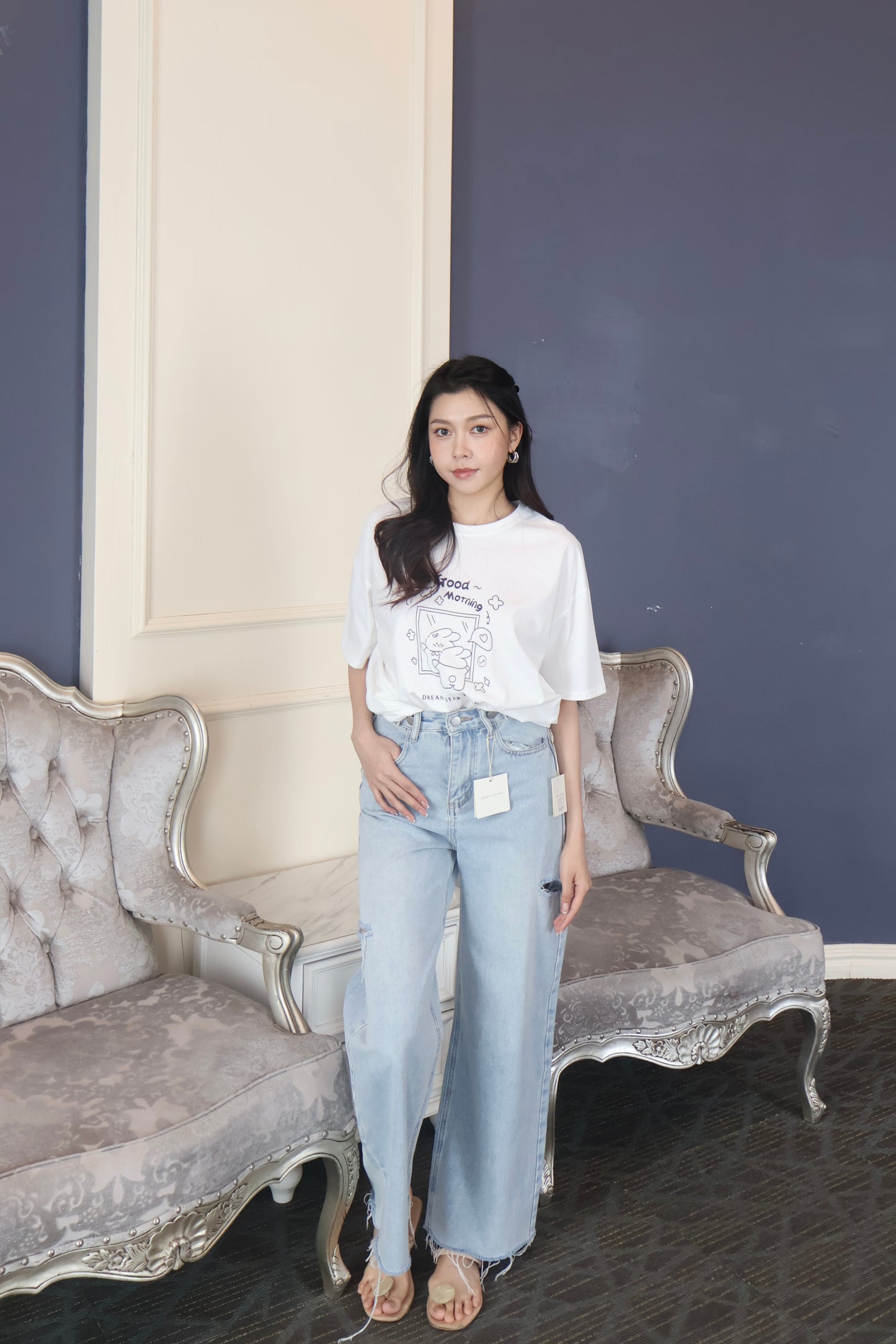 【特价】2147字母卡通Over Tee