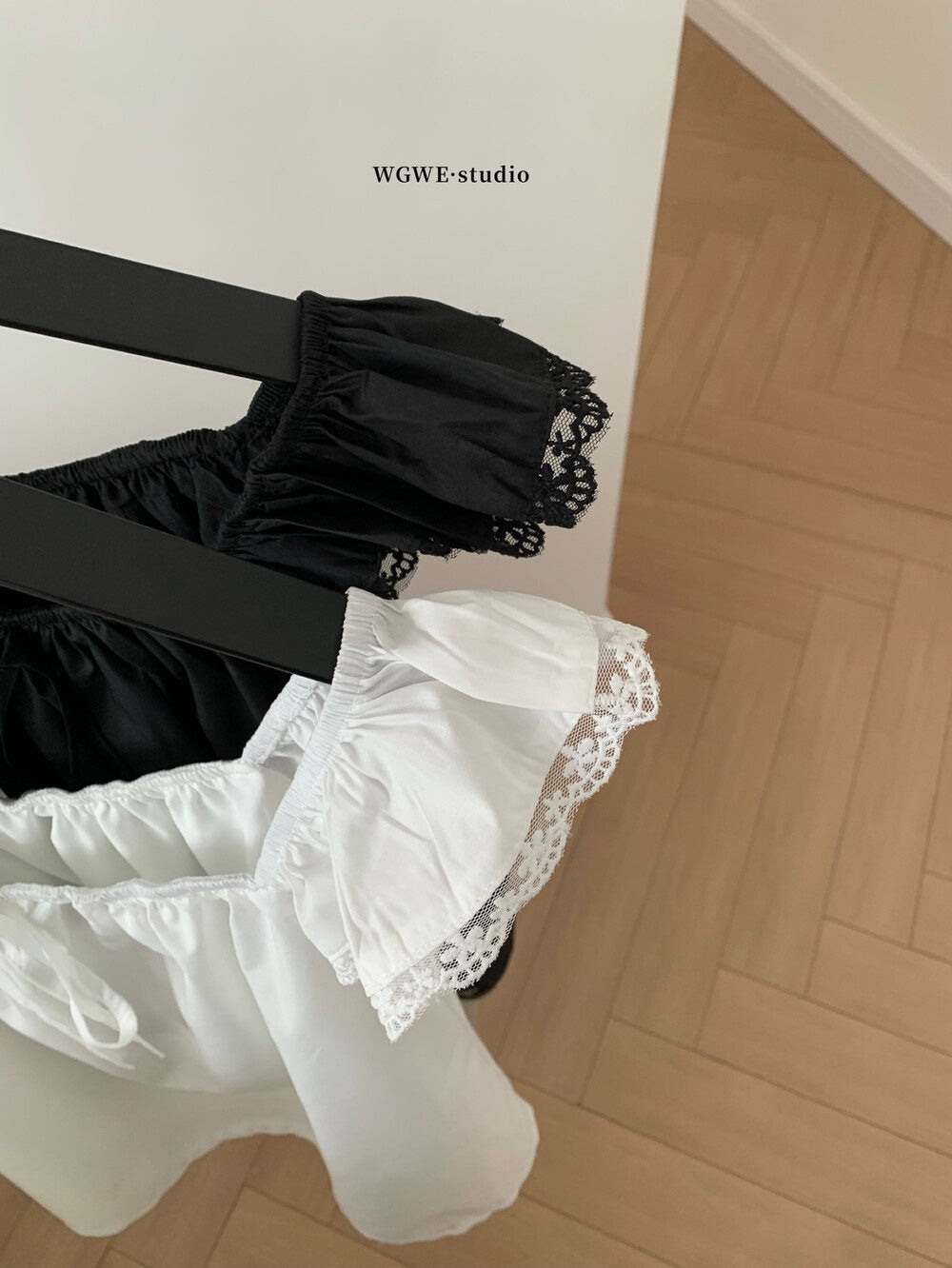 【新品】W6394 高级感小飞袖蕾丝边上衣