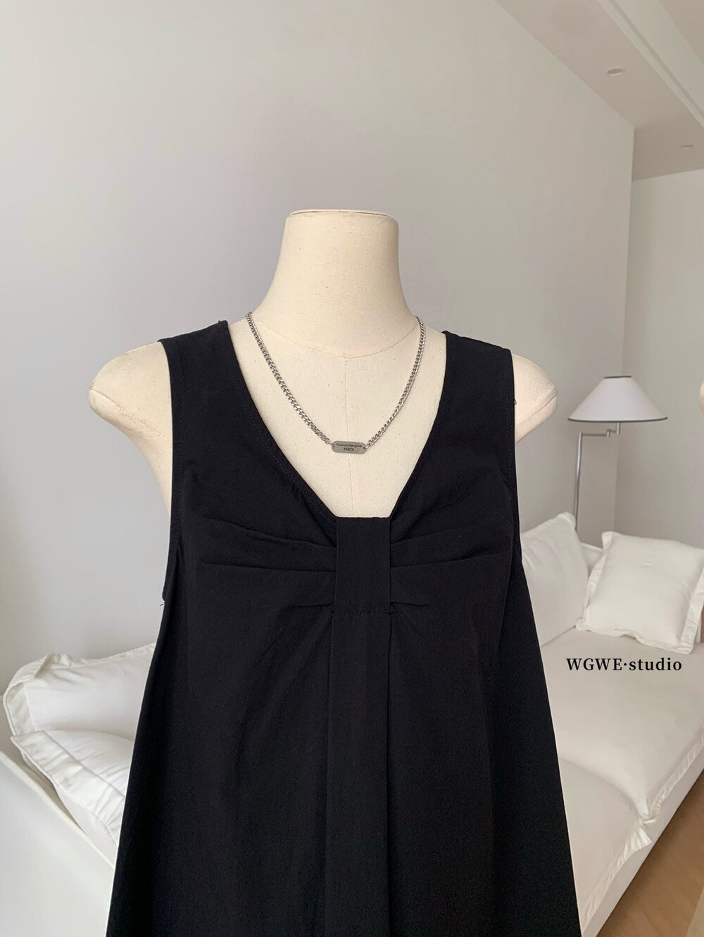 【新品】W6478 法式气质无袖连衣裙