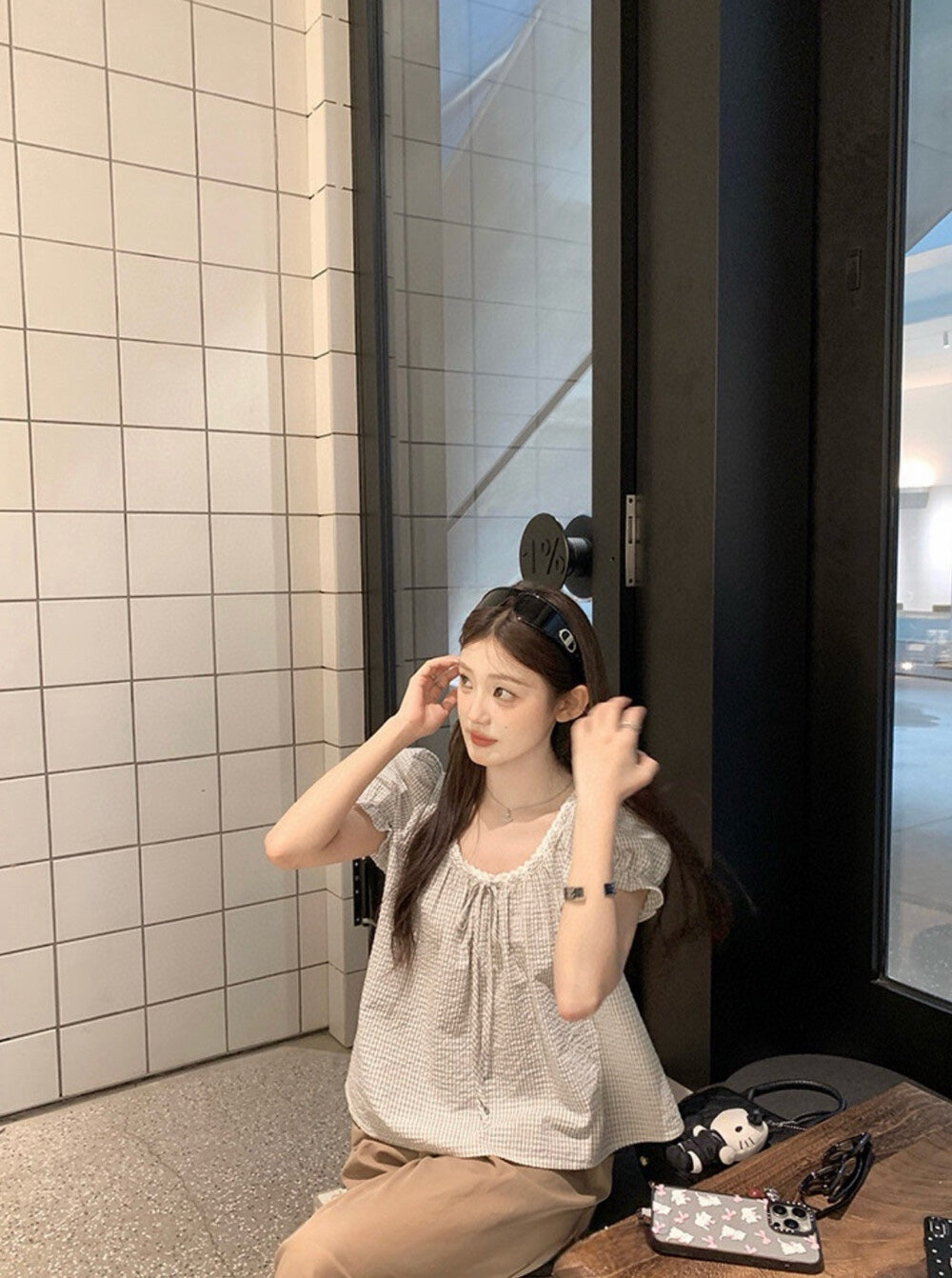 【新品】W6603 法式甜美短袖上衣