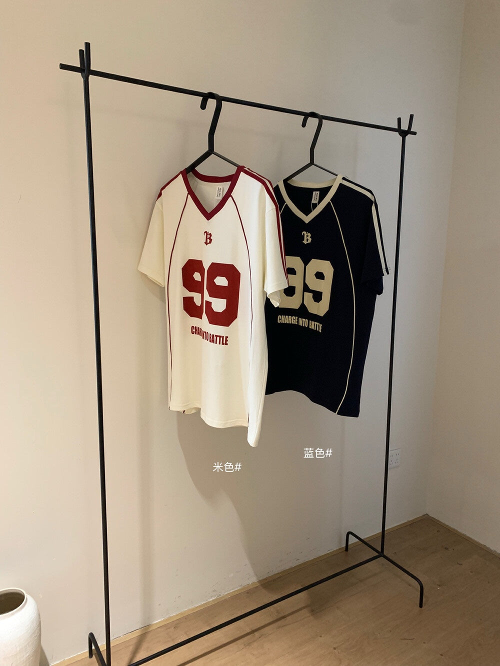 【新品】6197 美式宽松字母球衣 te e