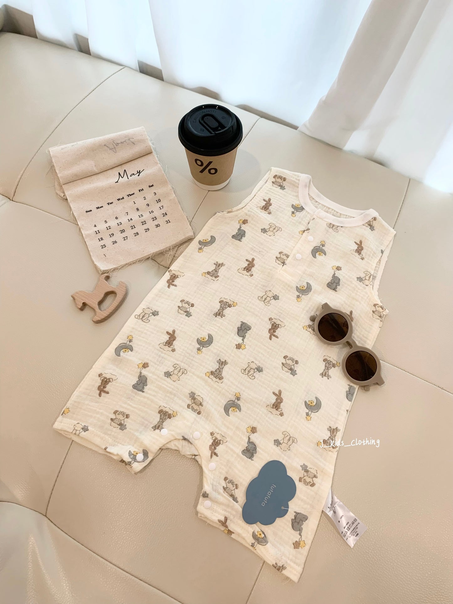 J407 棉纱背心短爬
