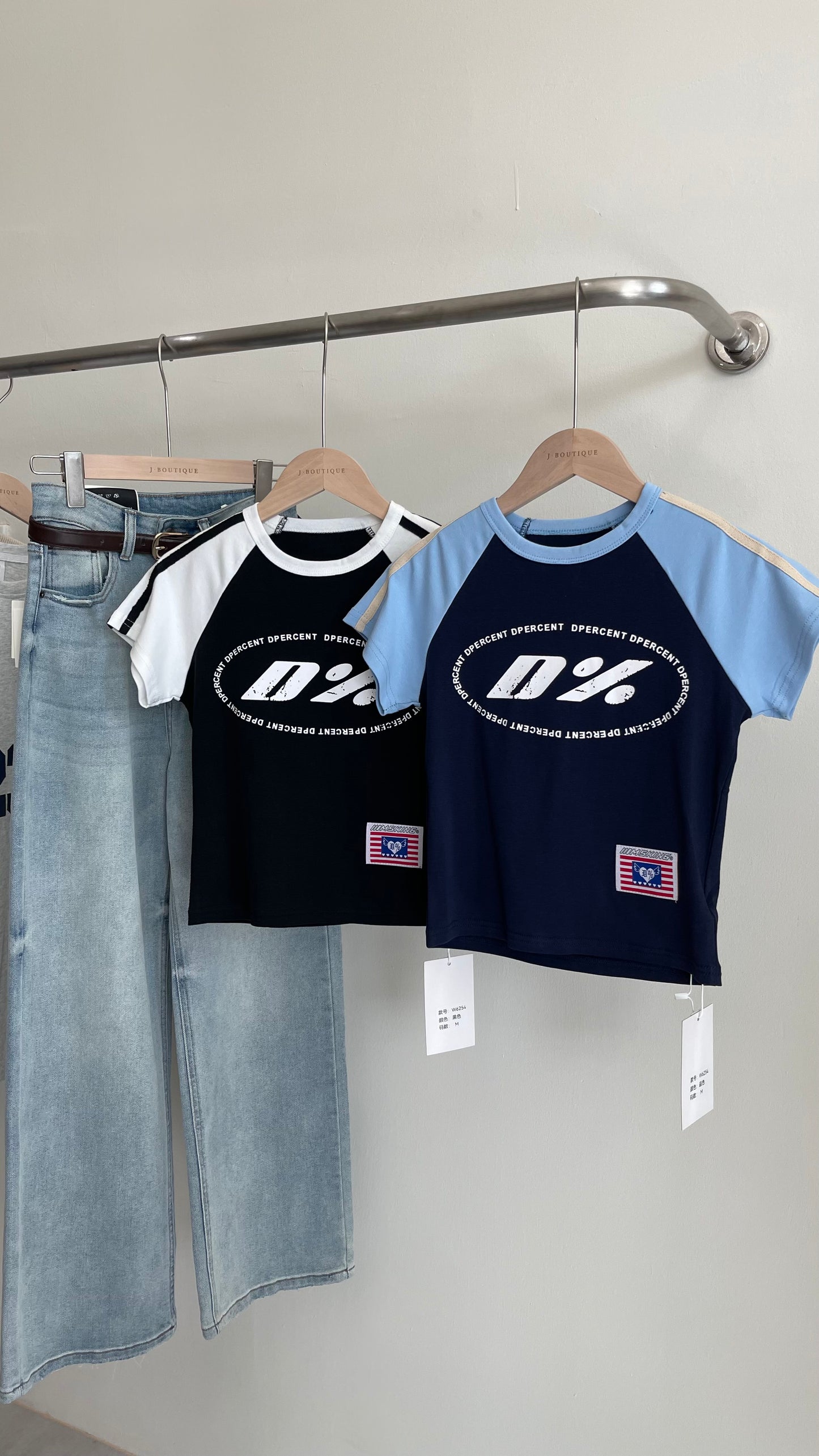 【新品】W6254 美式复古短袖Tee
