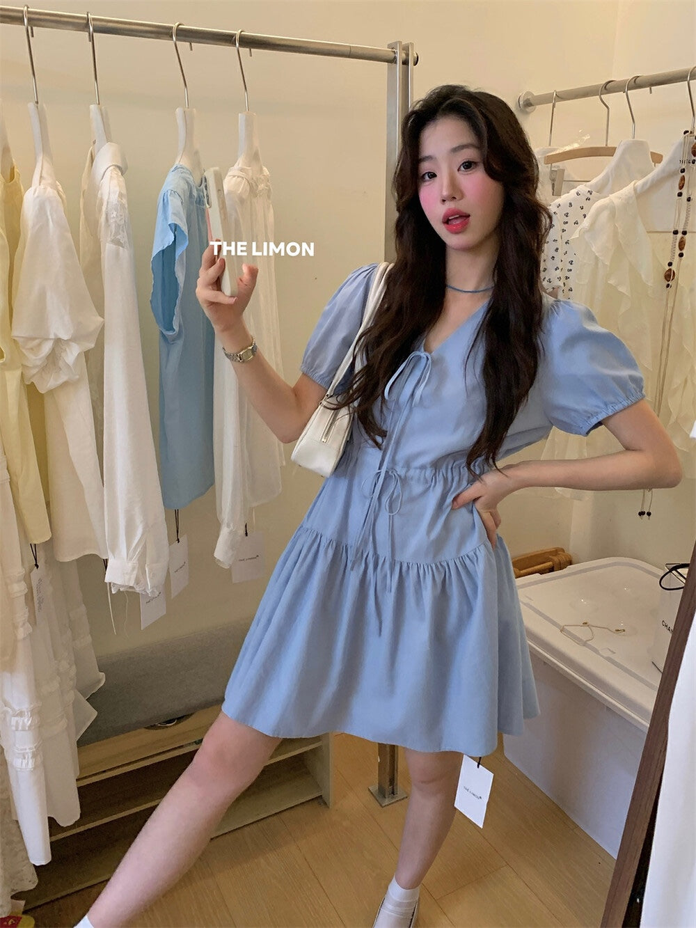 【新品】8362 甜美宽松短袖连衣裙