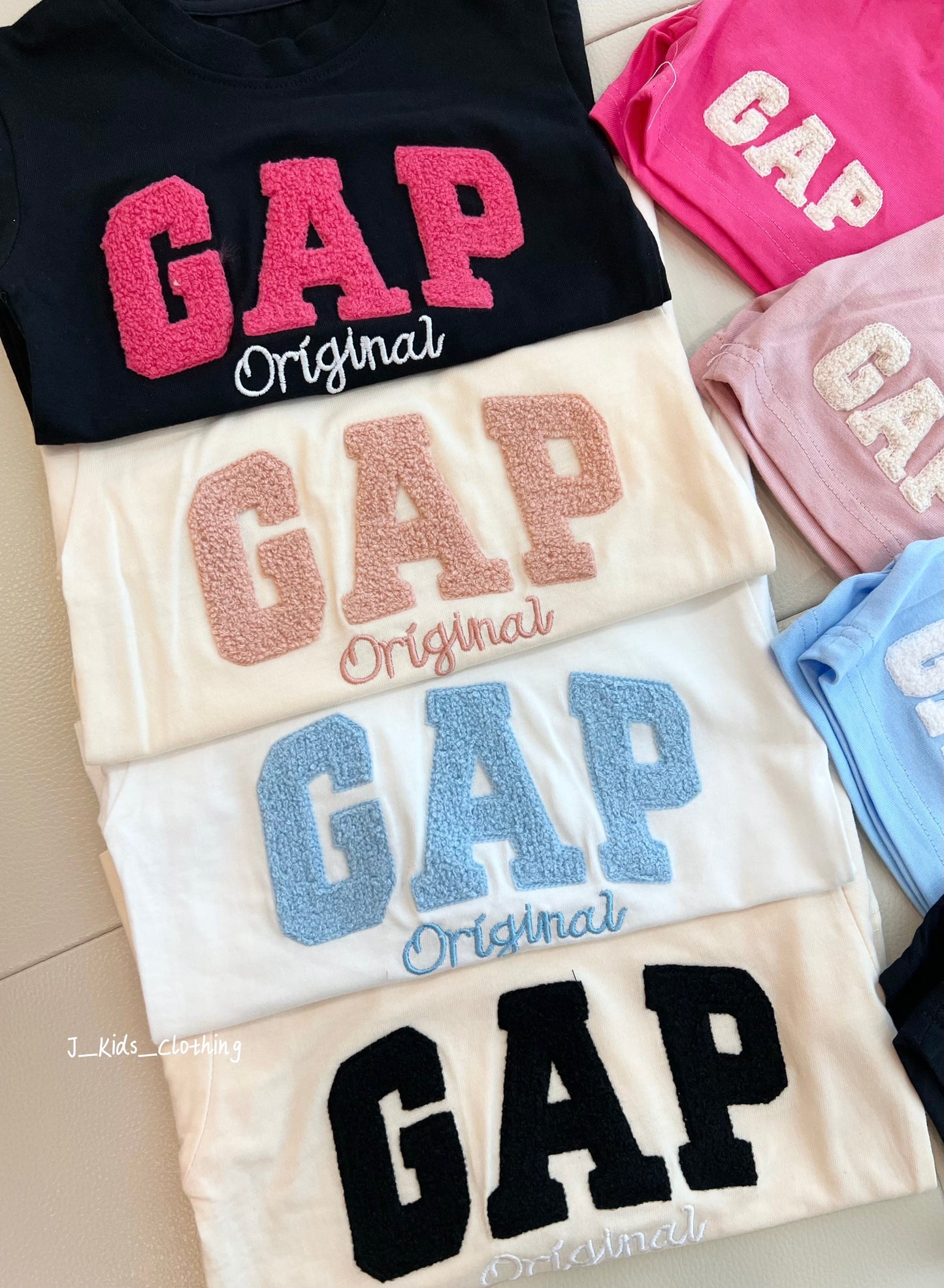 J372 GAP立体毛巾刺绣短袖套装