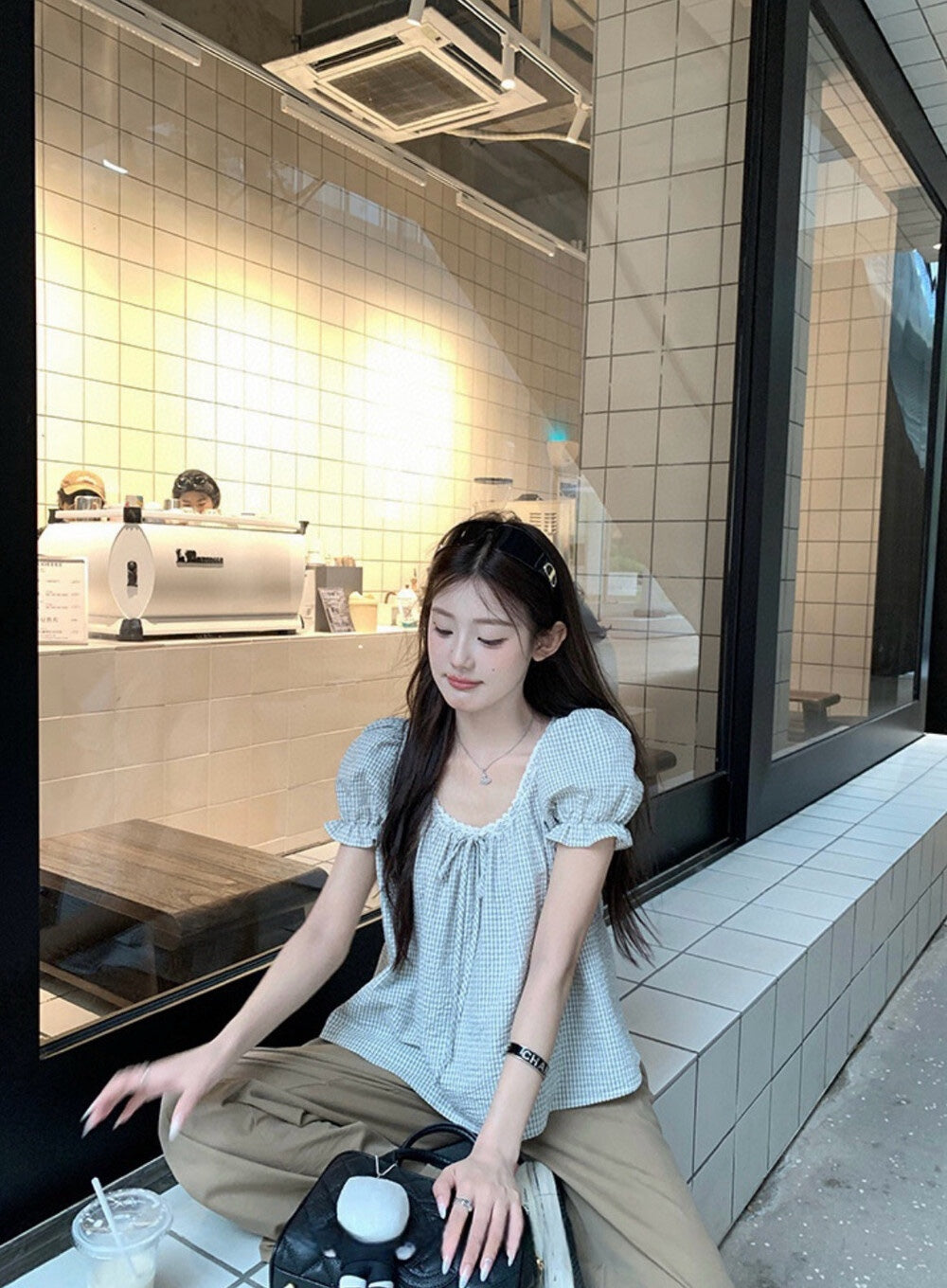 【新品】W6603 法式甜美短袖上衣
