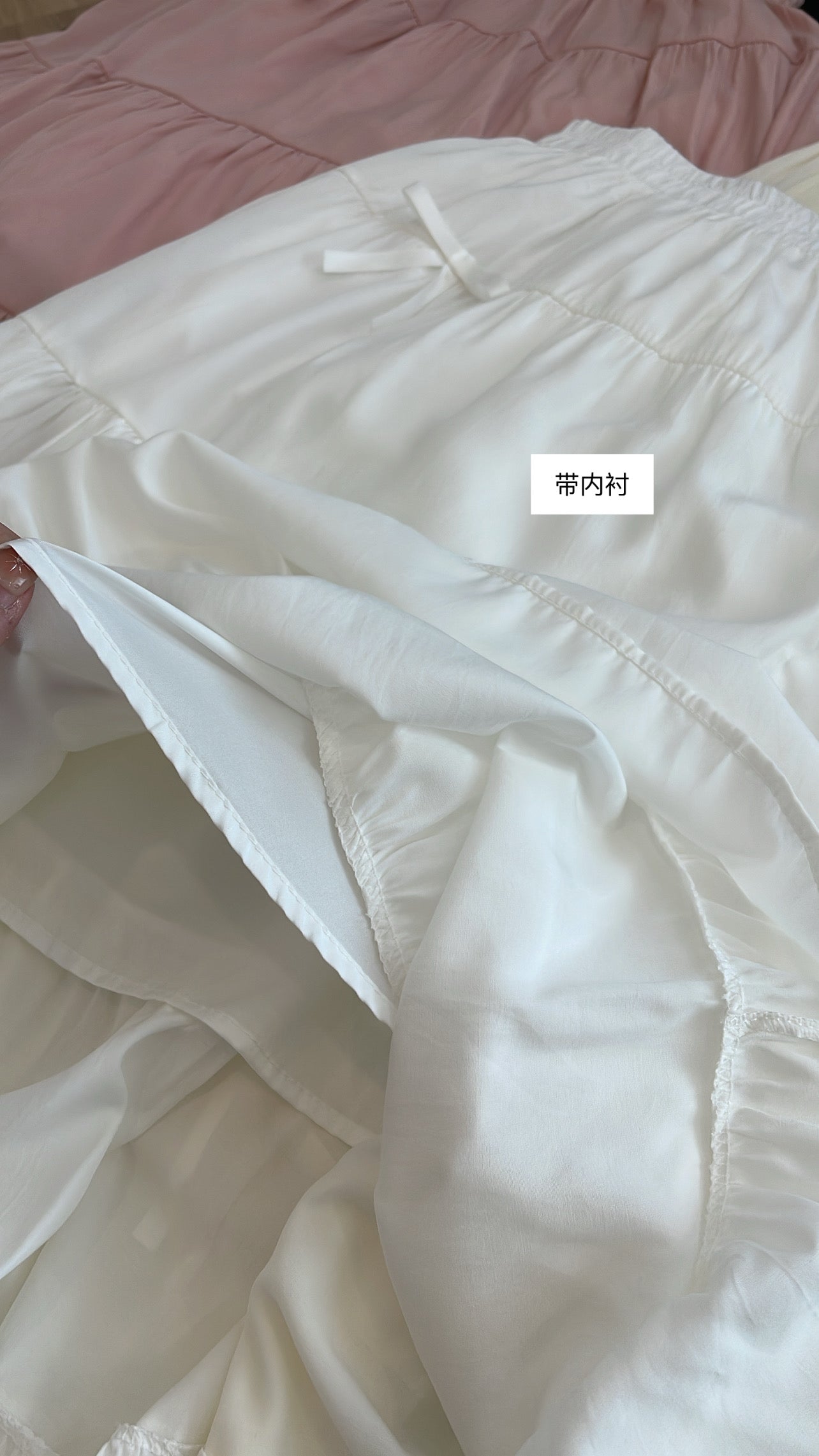 T210-蝴蝶结款中长裙(现货)#8801