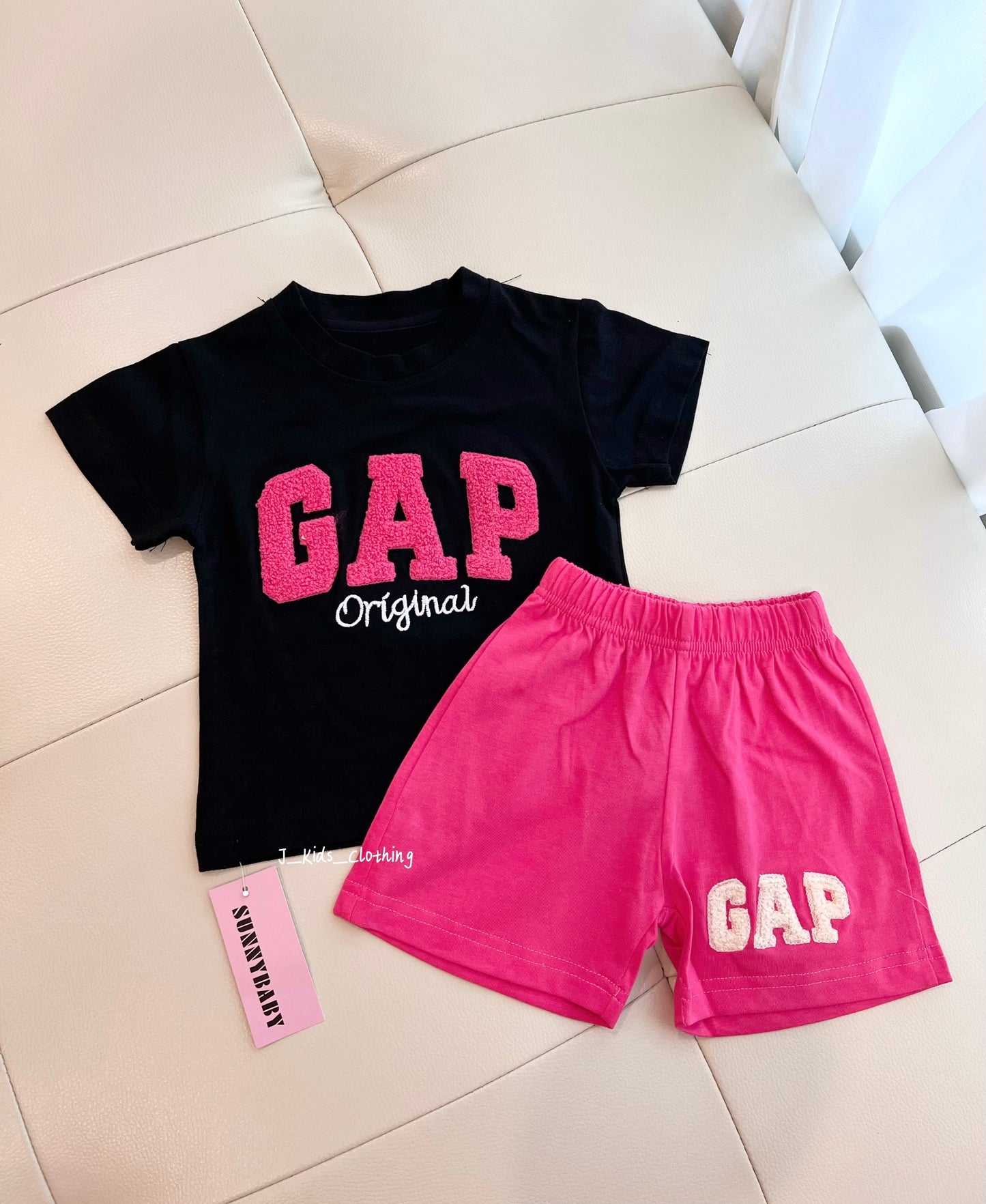 J372 GAP立体毛巾刺绣短袖套装