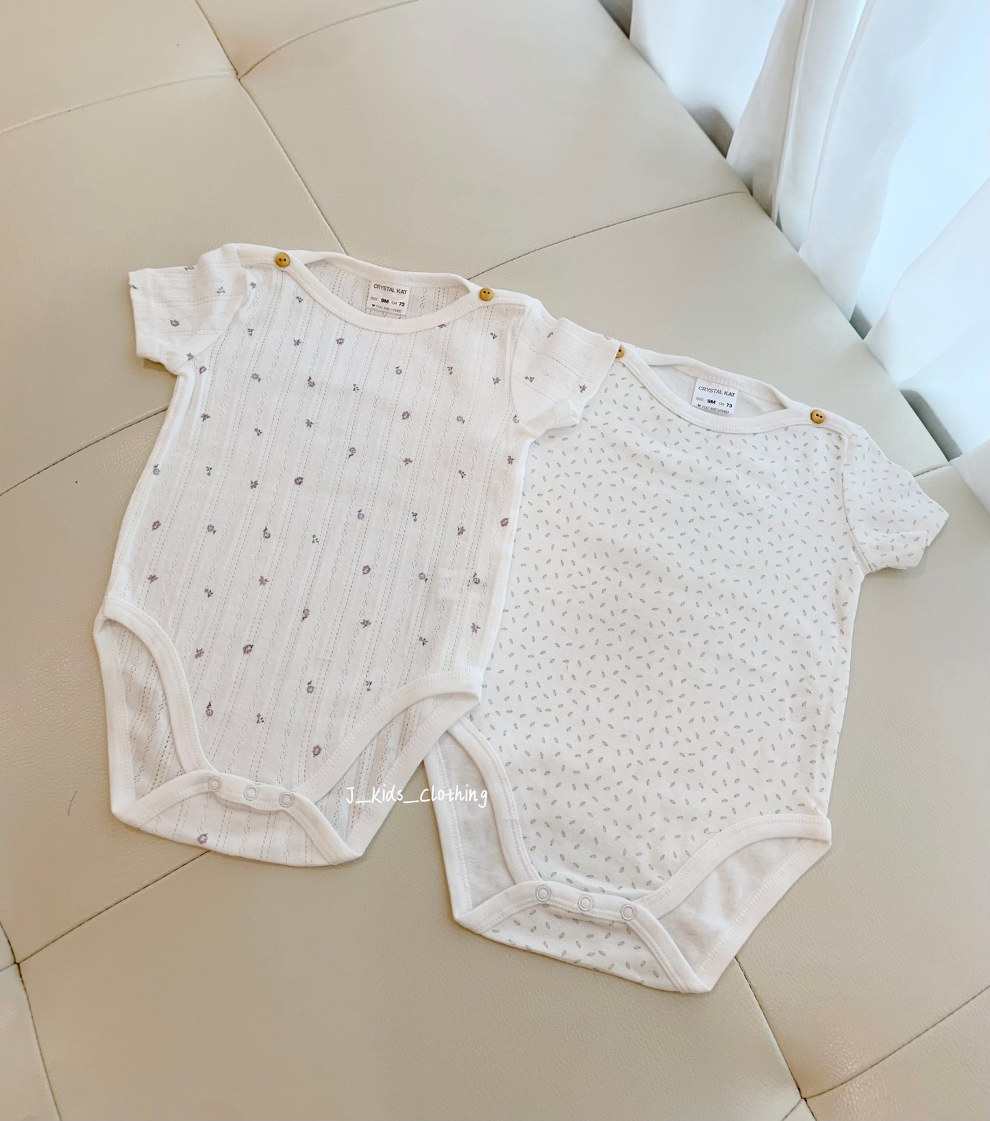J371 日单肩扣&花边领短袖包屁