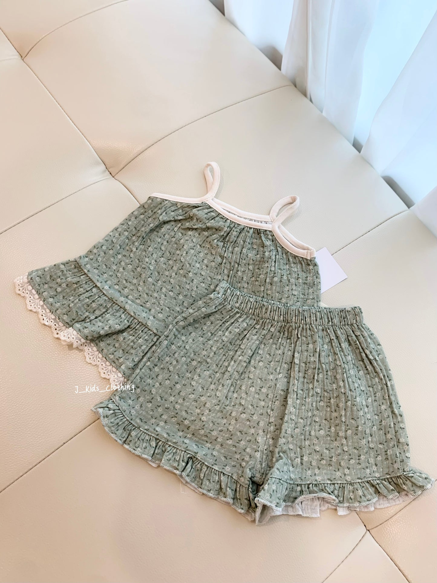 J338 夏日棉纱吊带套装