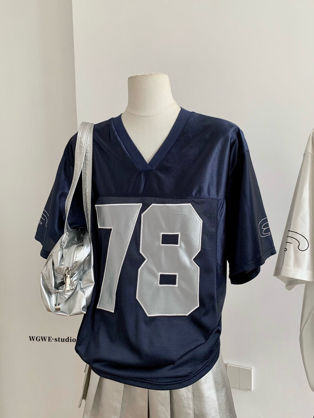 【新品】W6187 美式宽松数字球衣