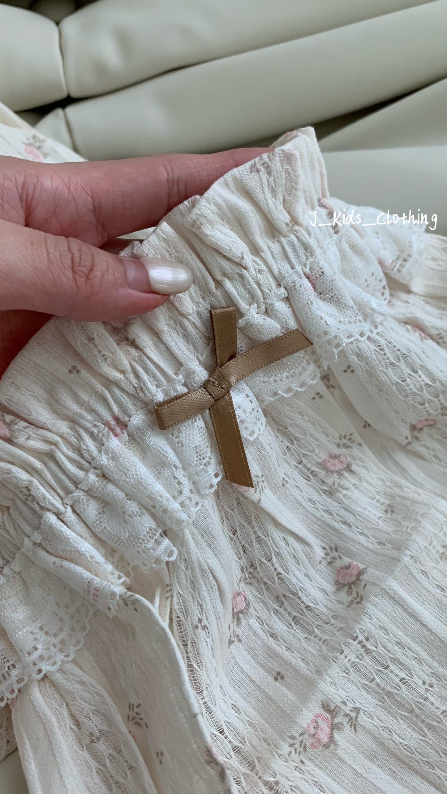 J78 Ins 蕾丝飞袖小碎花套装