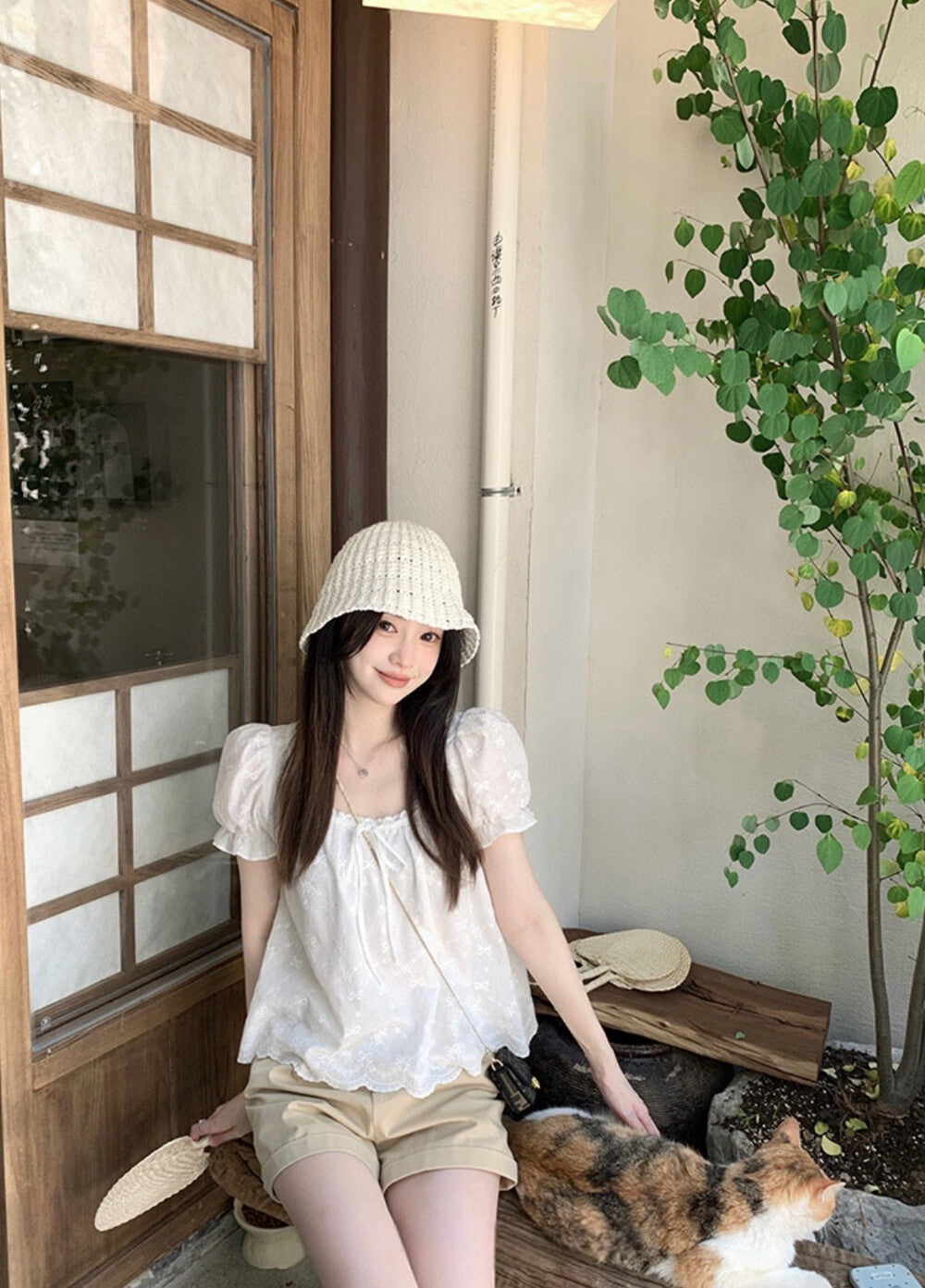 【新品】W6603 法式甜美短袖上衣