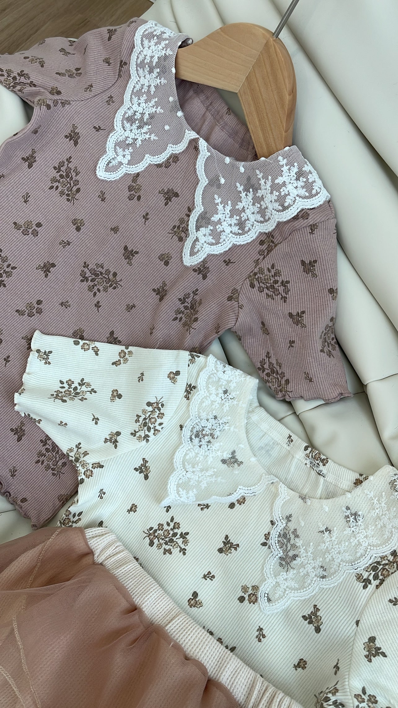 J12 蕾丝假领子碎花上衣