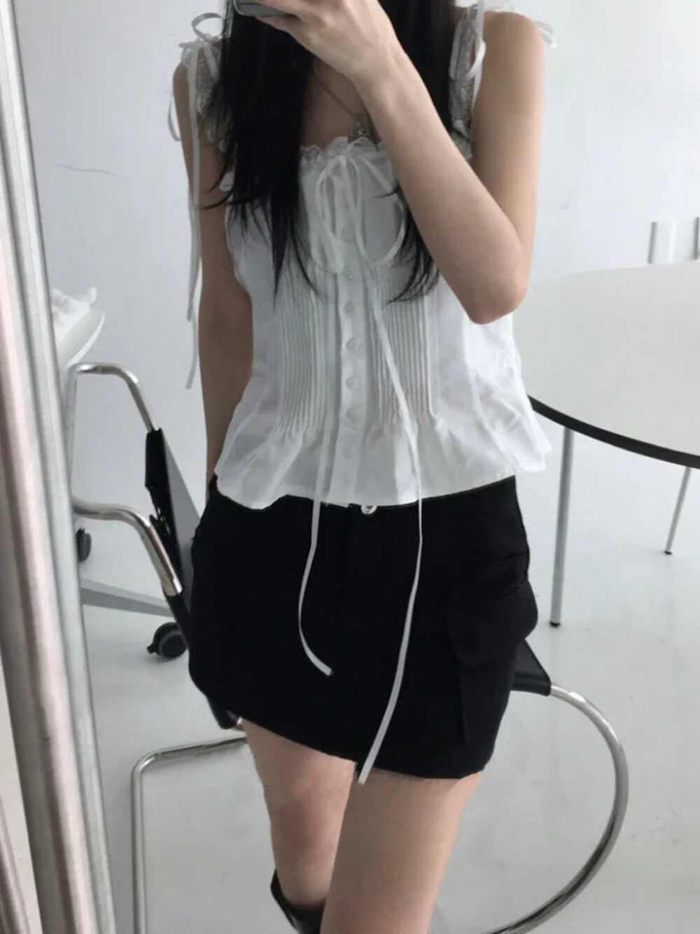 【新品】W6339蕾丝高级感收腰 无袖上衣