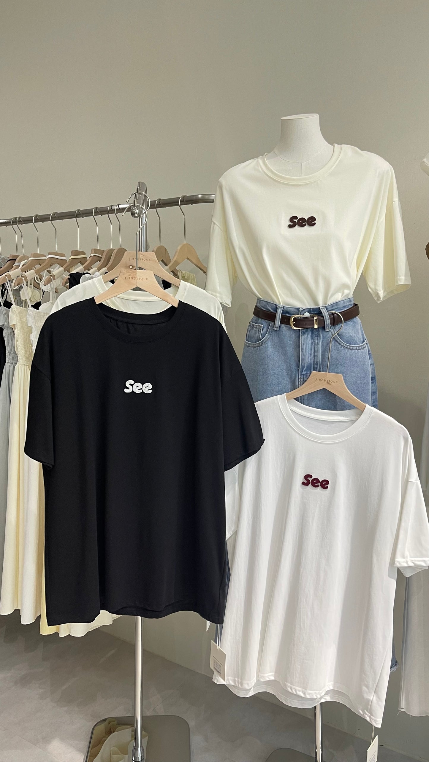 【现货】2295 字母短袖宽松Tee(男女可穿)