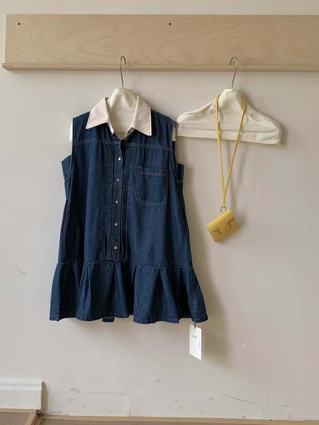 【新品】9753 牛仔翻领宽松连衣裙
