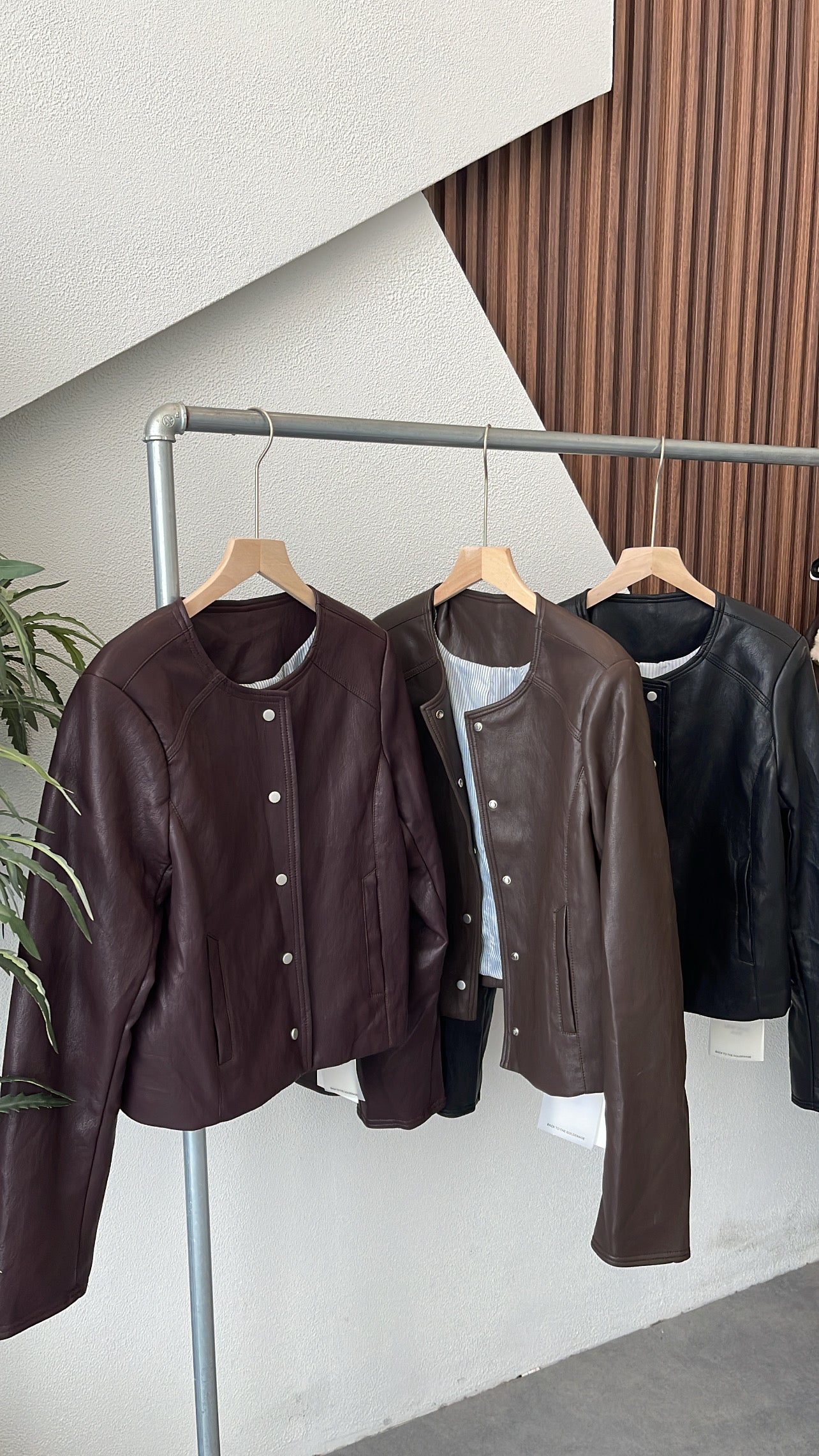 【大折扣】0236|韩系百搭纽扣长袖 皮衣外套