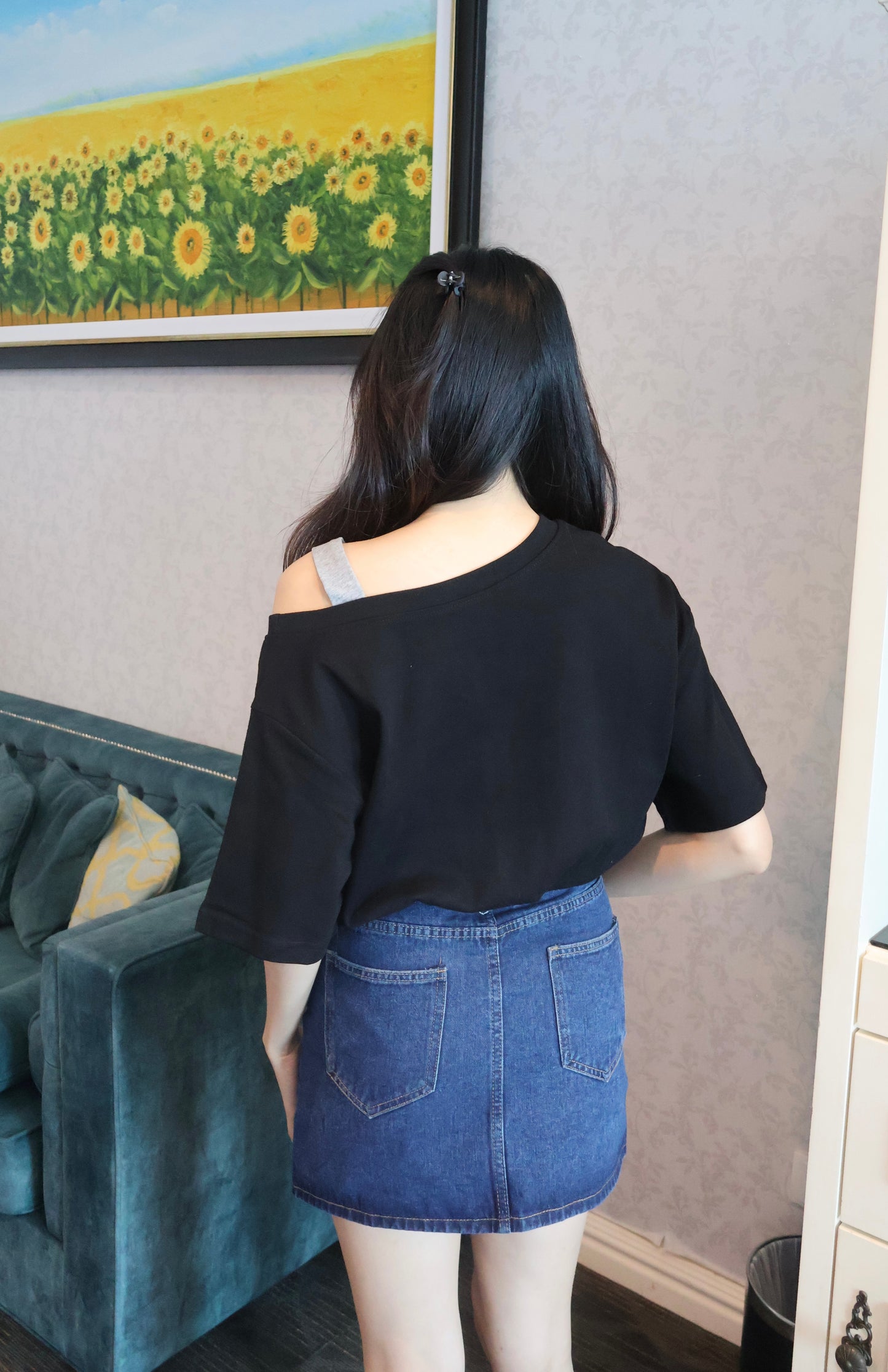 【现货】3851 高腰牛仔半身裙