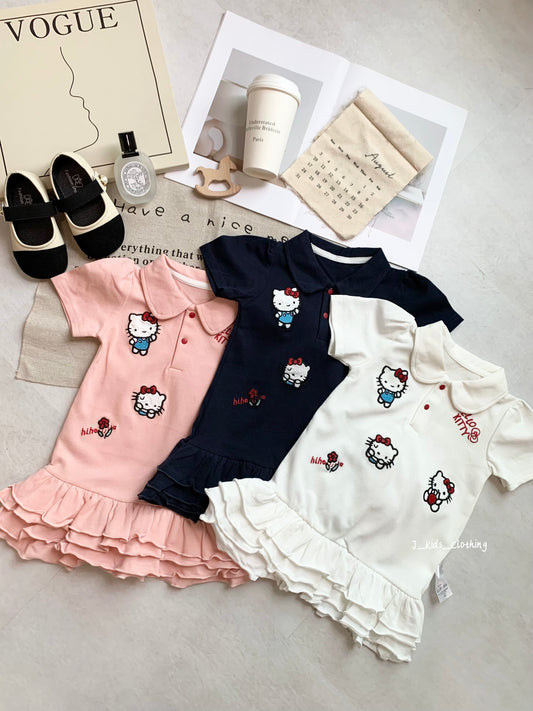 J487 Hello Kitty刺绣蛋糕连衣裙