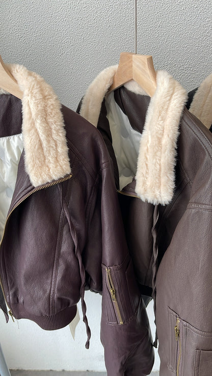 【大折扣】韩系秋冬短款皮衣外套 #082