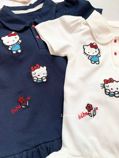J487 Hello Kitty刺绣蛋糕连衣裙