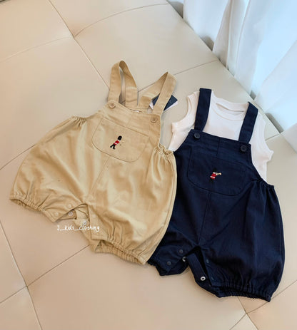 J357 小木马刺绣工装背带裤