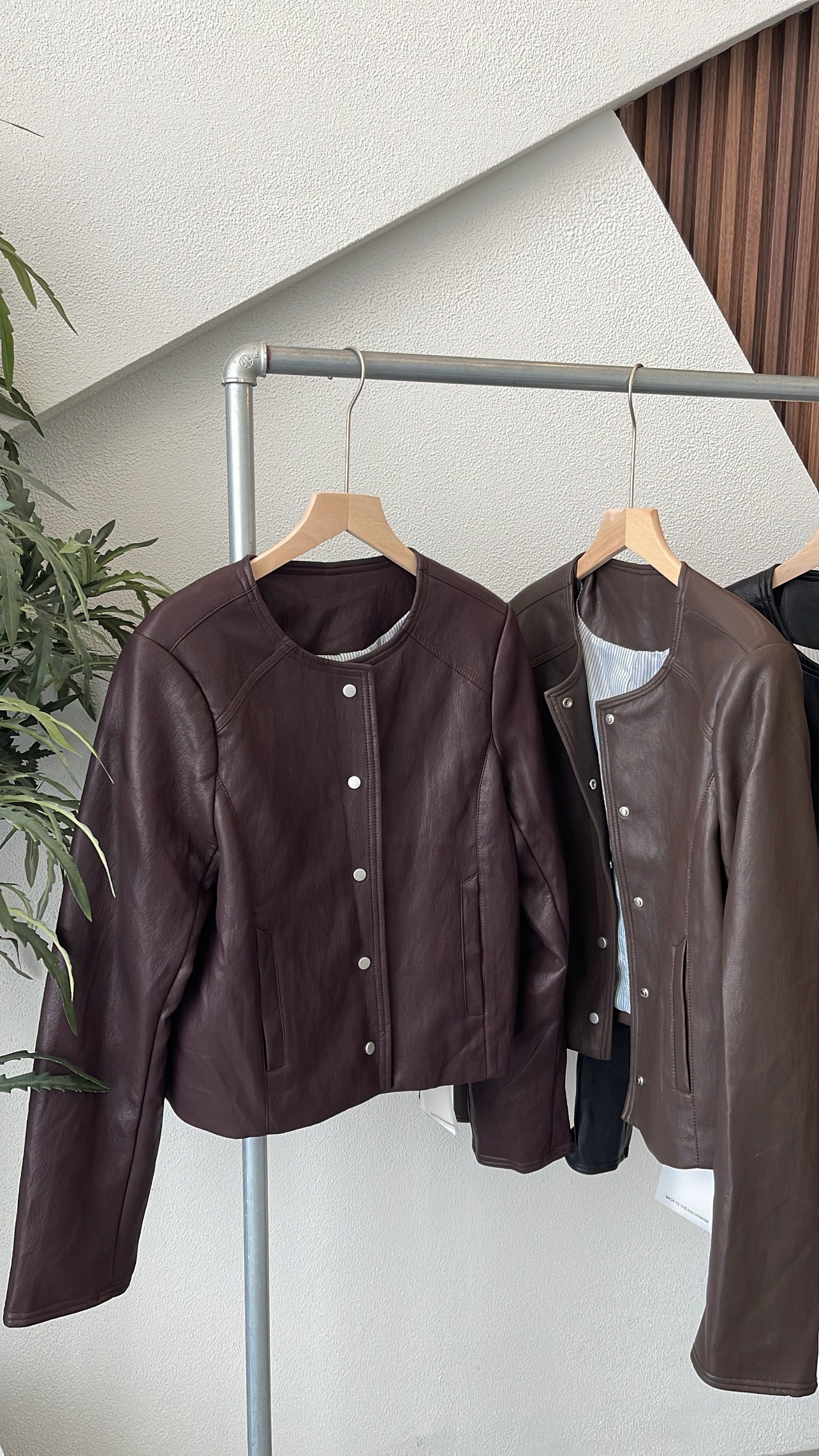 【大折扣】0236｜韩系百搭纽扣长袖 皮衣外套