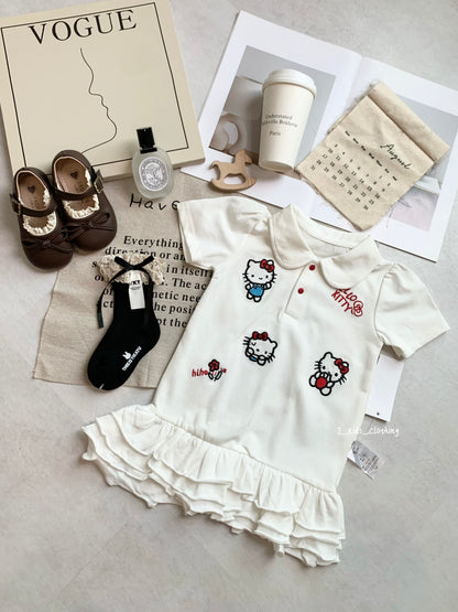 J487 Hello Kitty刺绣蛋糕连衣裙