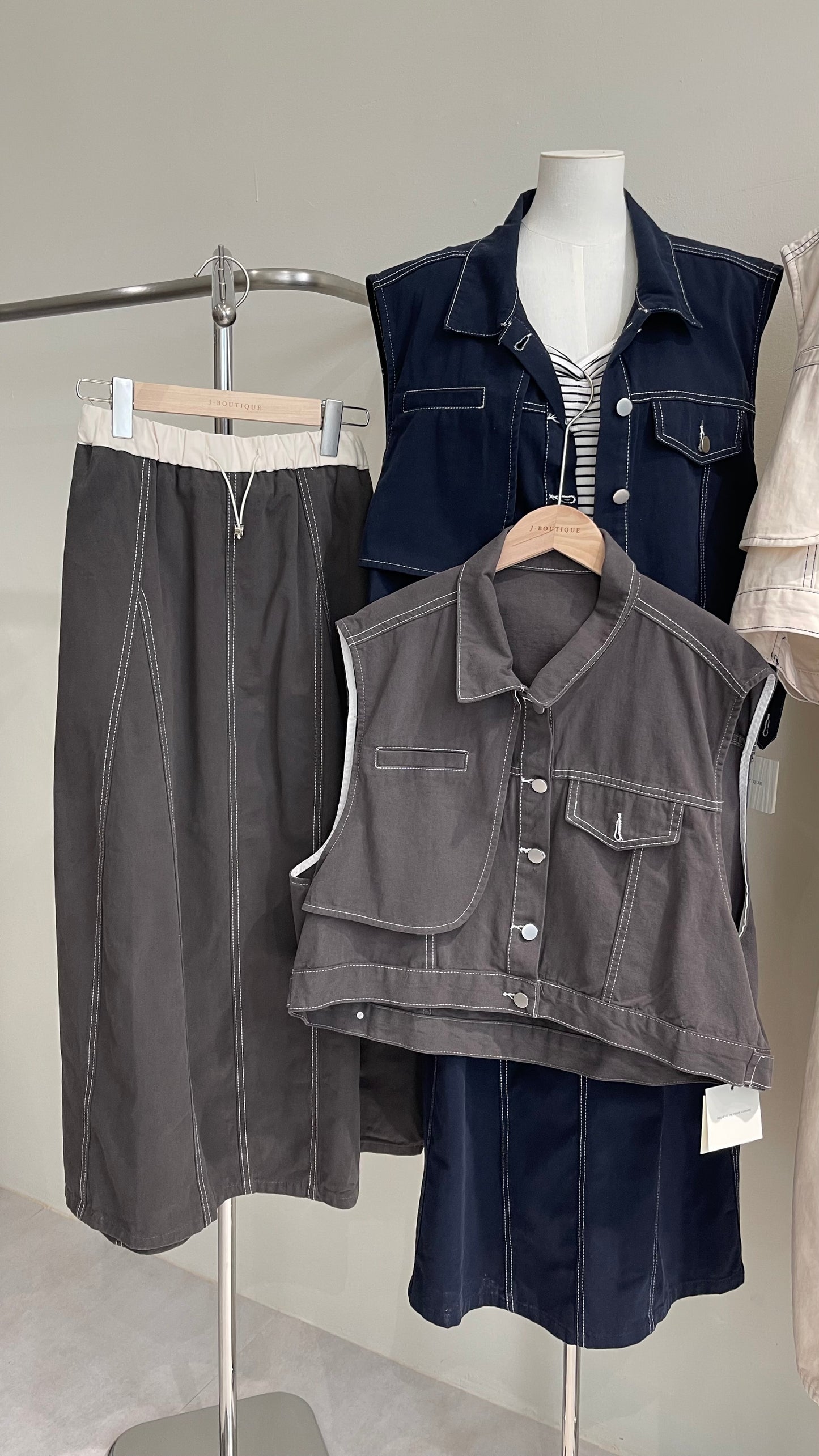 【现货】9719 牛仔套装SET 上衣+中长裙