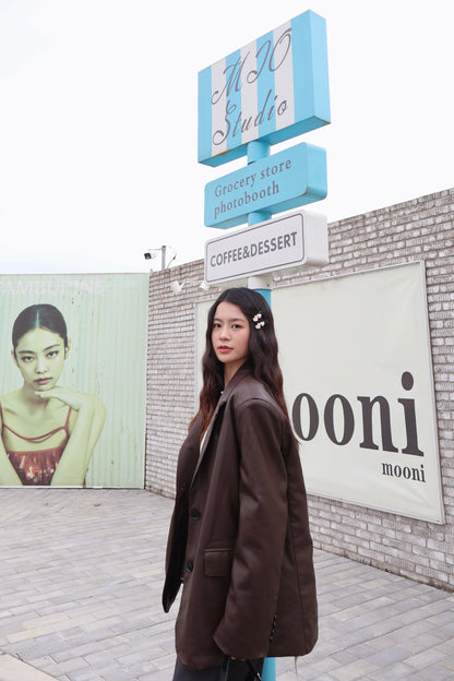 【大折扣】韩系长款皮衣 #9006