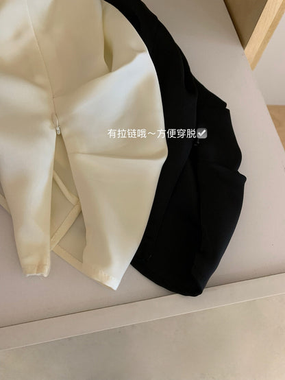 【新品】W6615 气质缎面收腰上衣