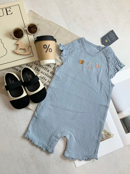 J355 打揽刺绣短袖连体爬服